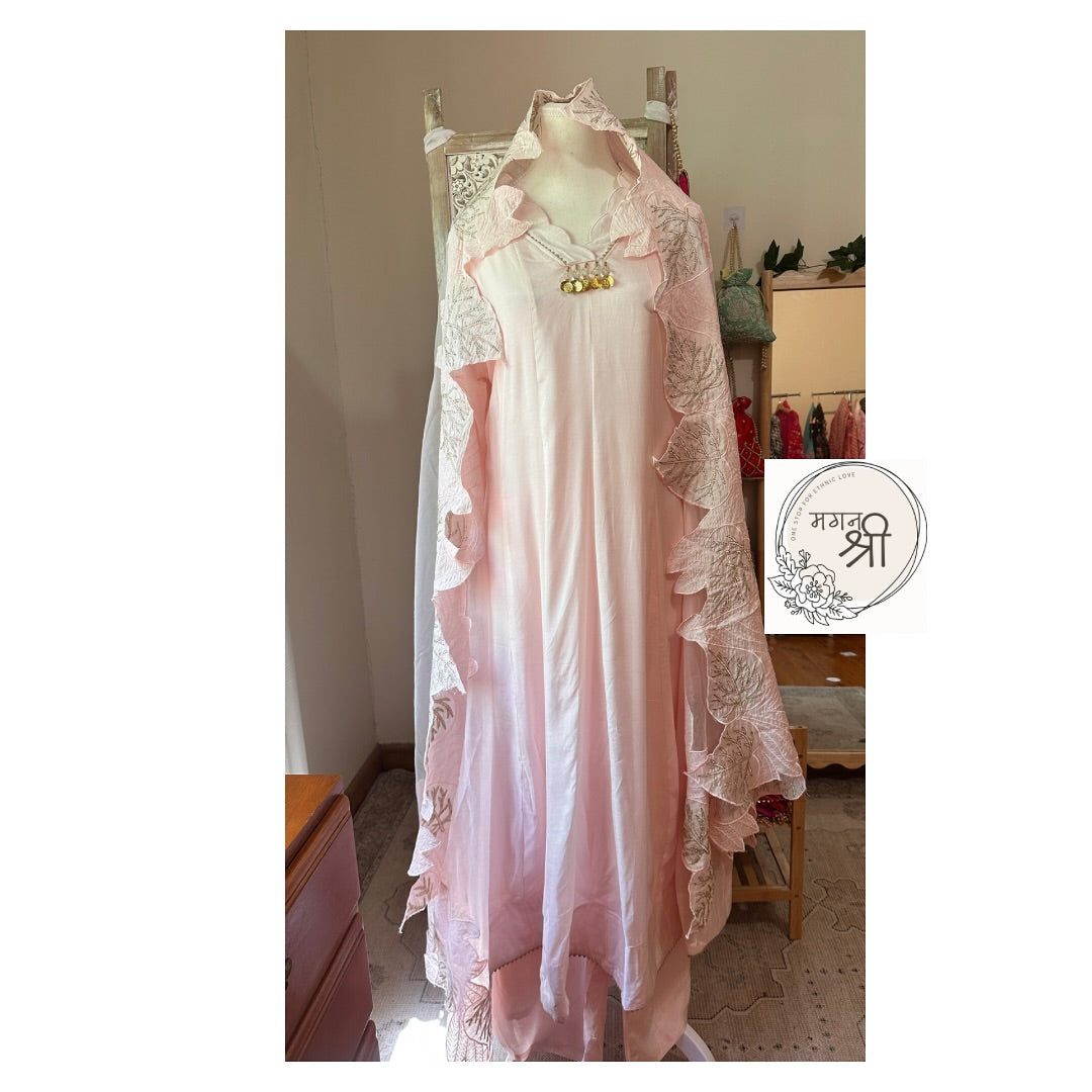 Gulab Pari — Blush Pink Organza Dupatta Kurta Set