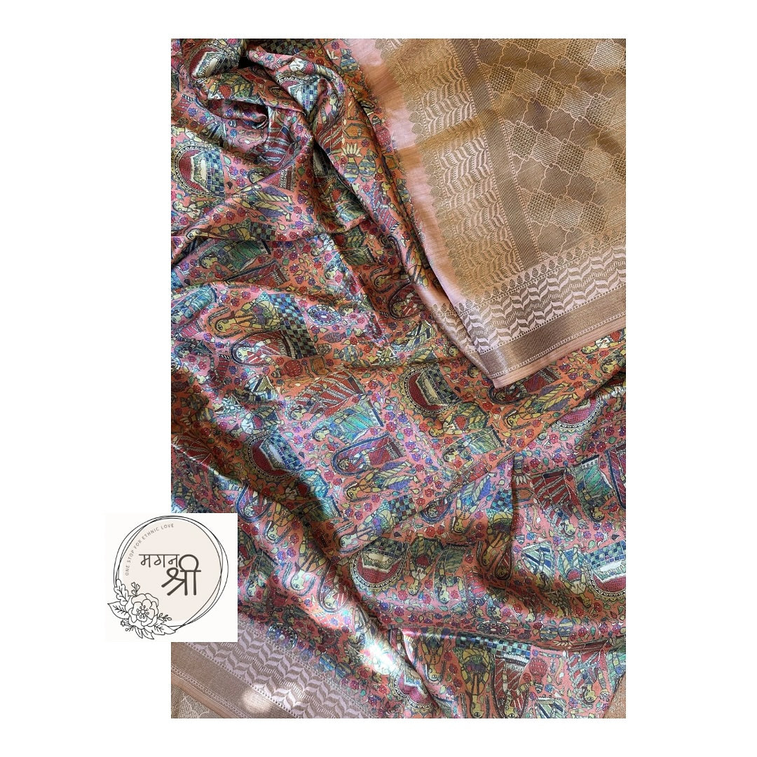 Royal Madhubani Muse Saree