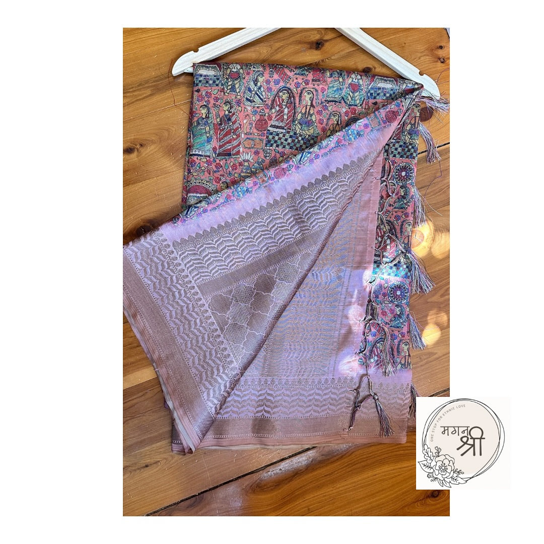 Royal Madhubani Muse Saree
