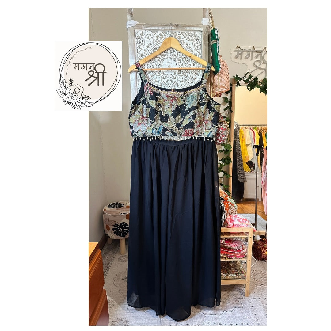 Floral Printed Palazzo Set with Long Jacket