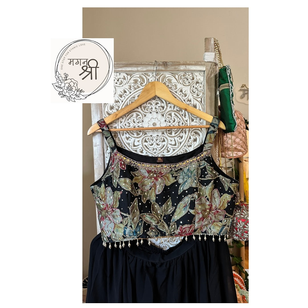 Floral Printed Palazzo Set with Long Jacket