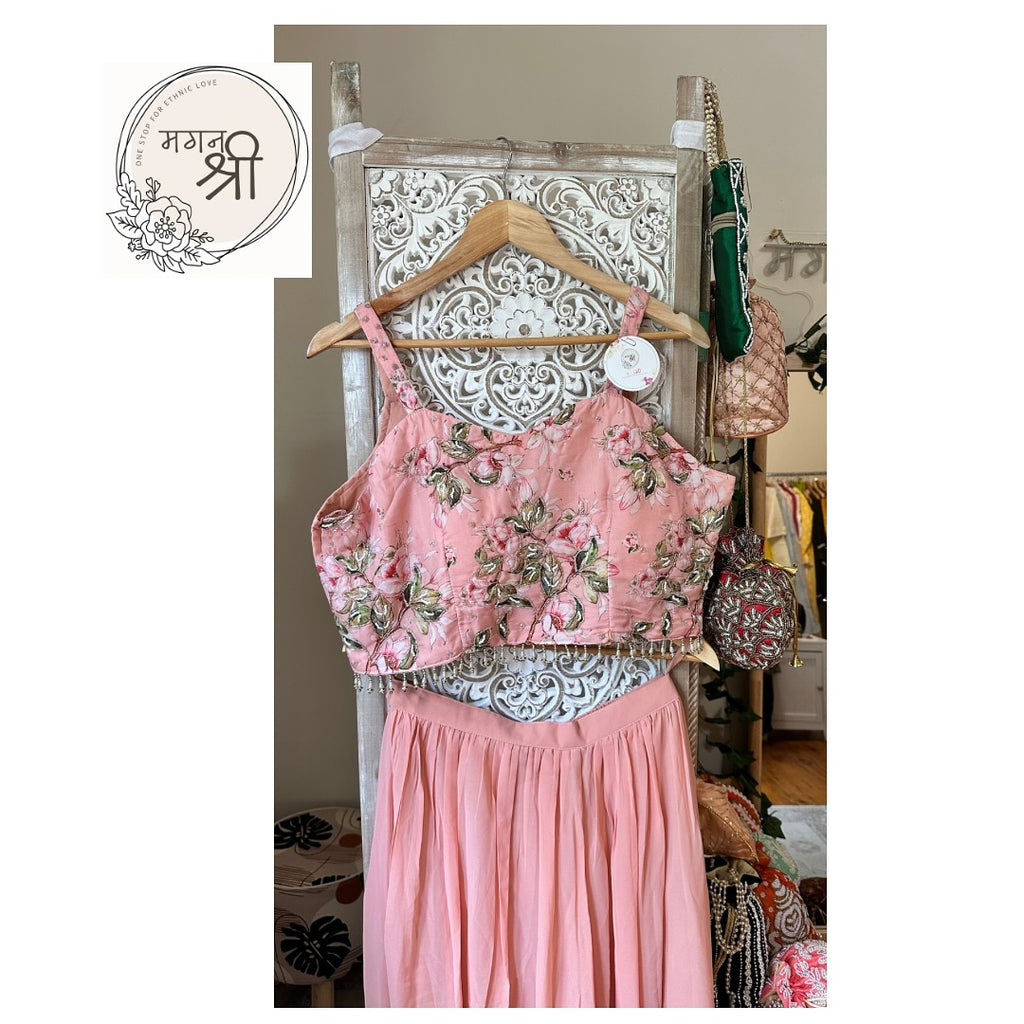 Floral Printed Palazzo Set with Long Jacket