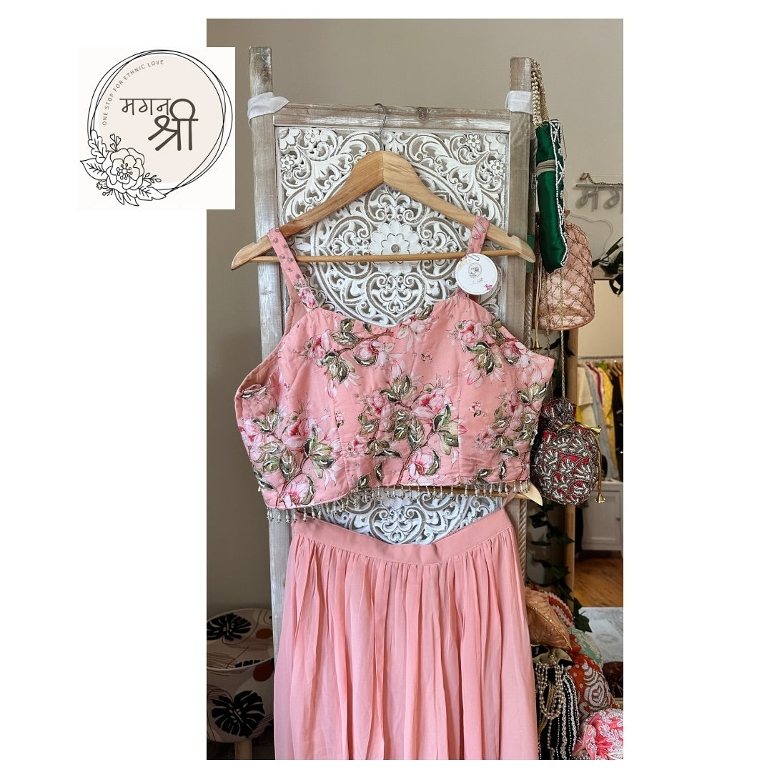 Floral Printed Palazzo Set with Long Jacket