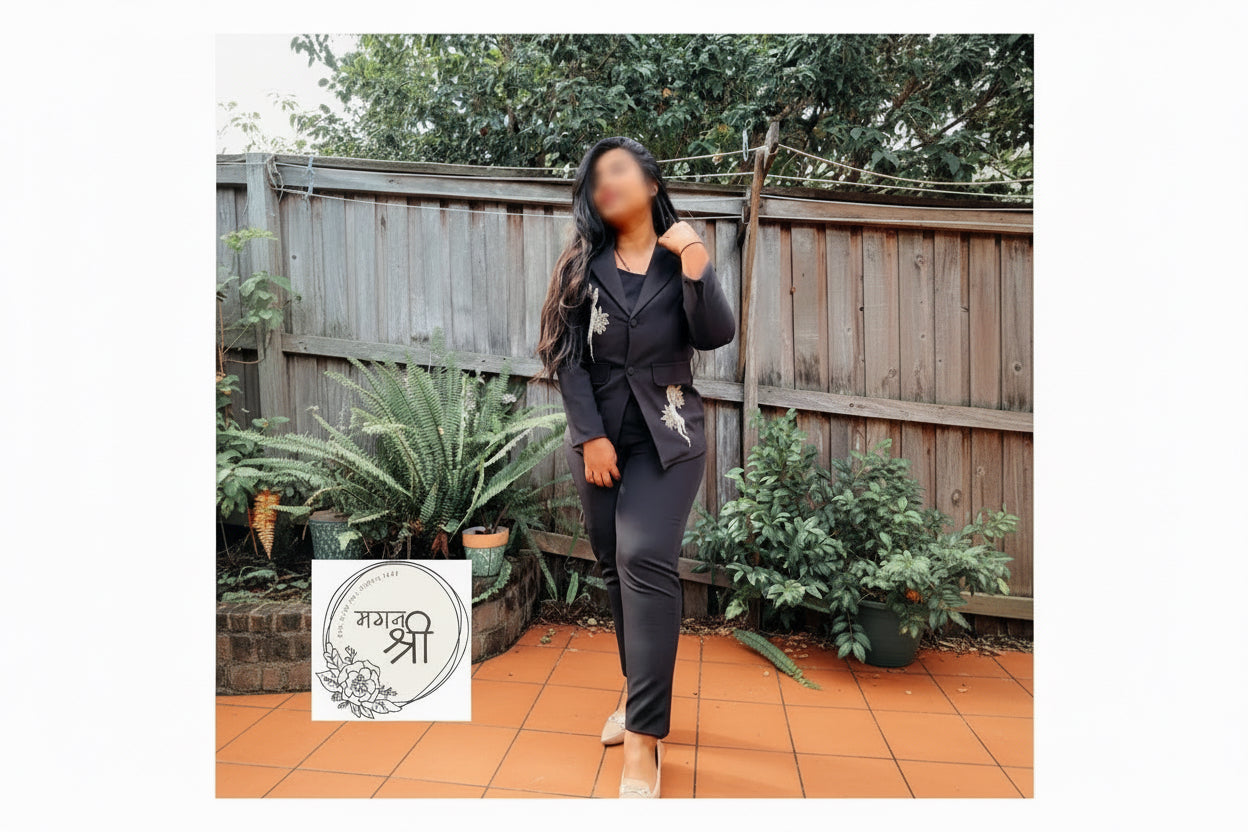 Rhinestone Embellished Blazer 3-Piece Co-Ord Set