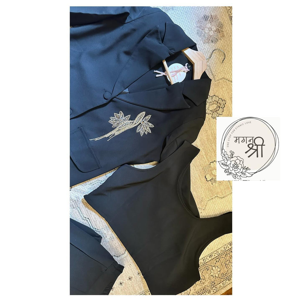 Rhinestone Embellished Blazer 3-Piece Co-Ord Set