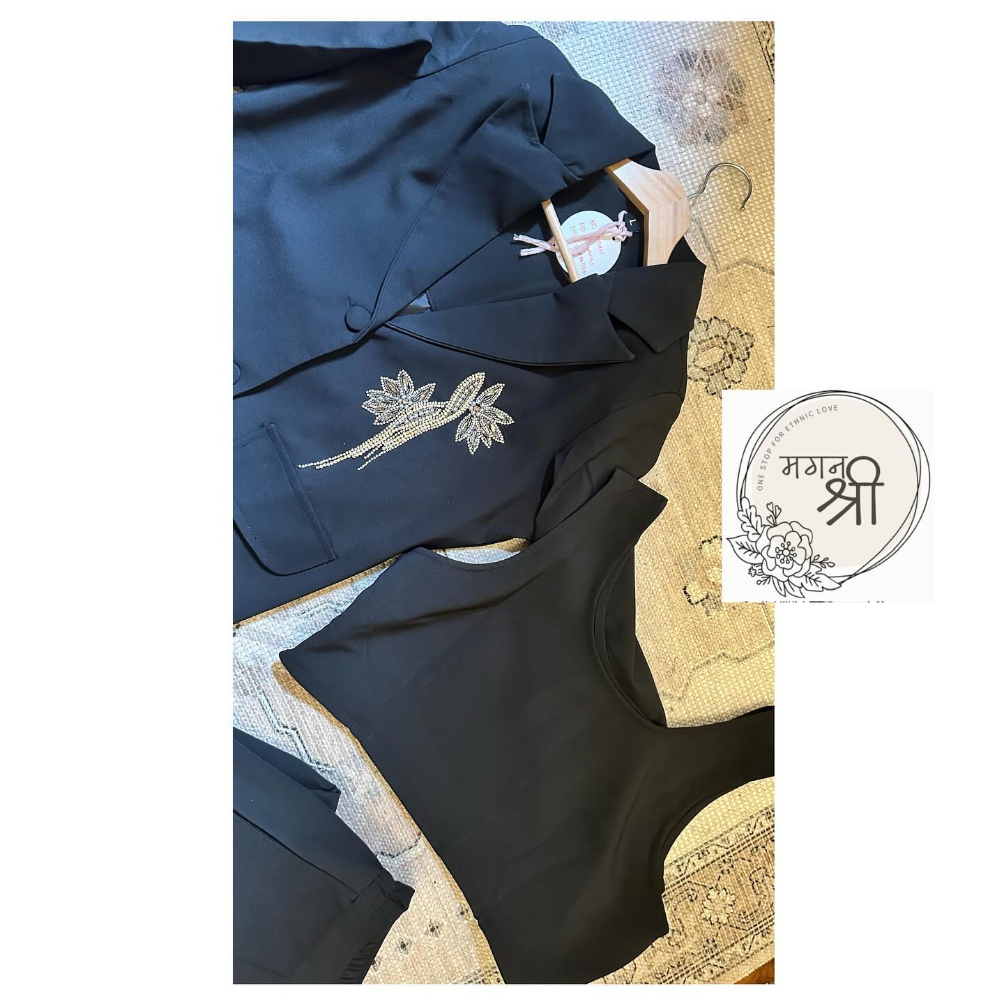 Rhinestone Embellished Blazer 3-Piece Co-Ord Set