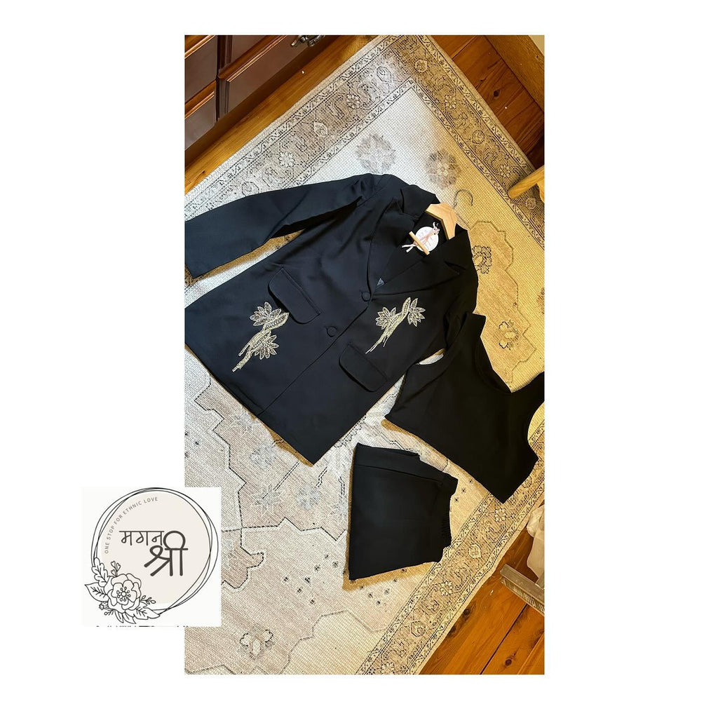 Rhinestone Embellished Blazer 3-Piece Co-Ord Set