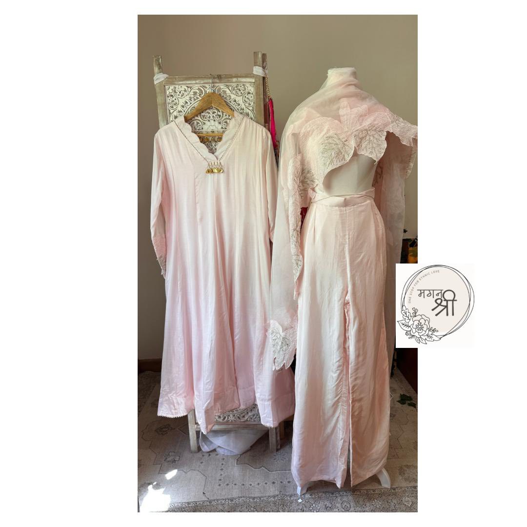 Gulab Pari — Blush Pink Organza Dupatta Kurta Set