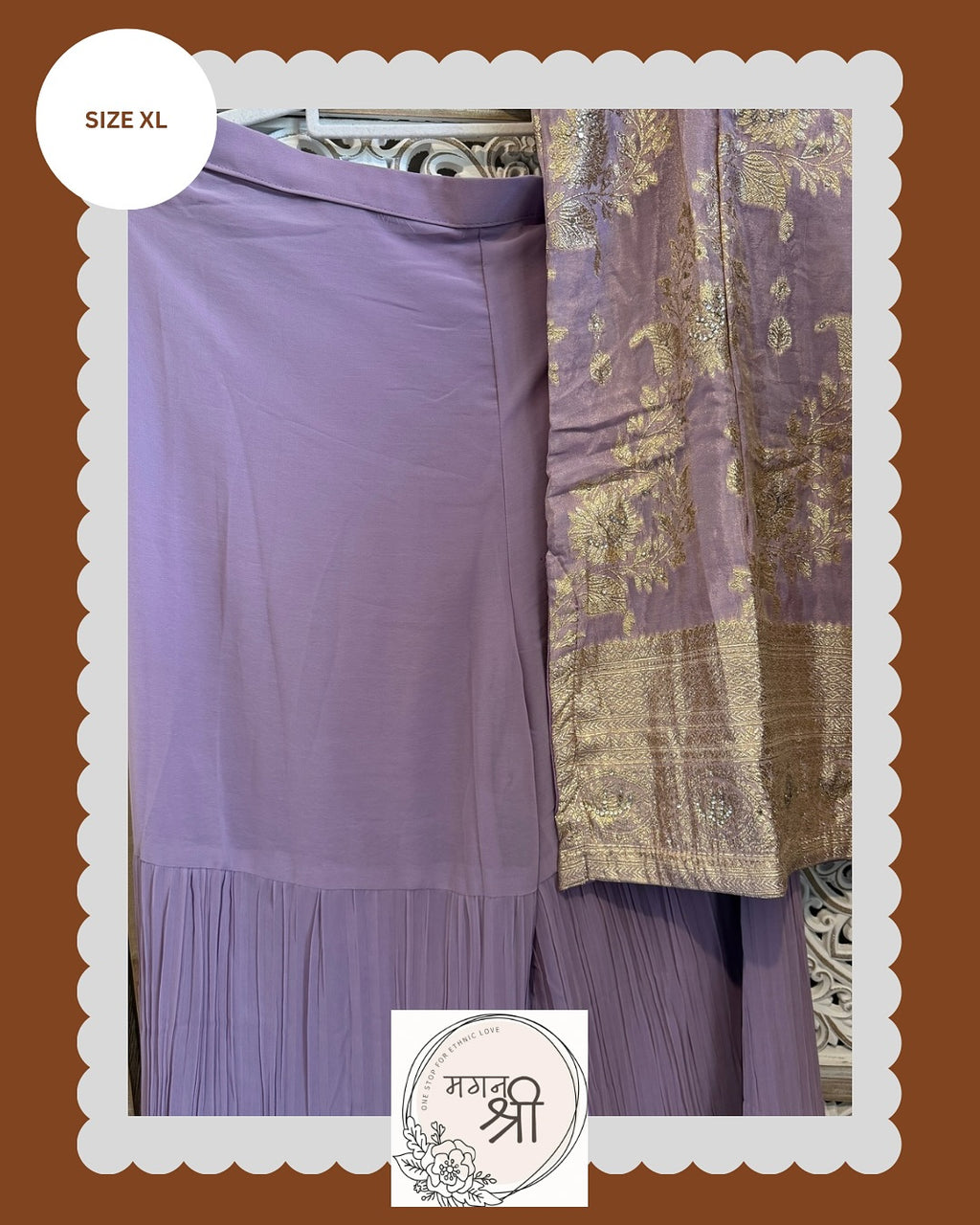Lavanya — Lavender Banarasi Crop Top &amp; Sharara Set