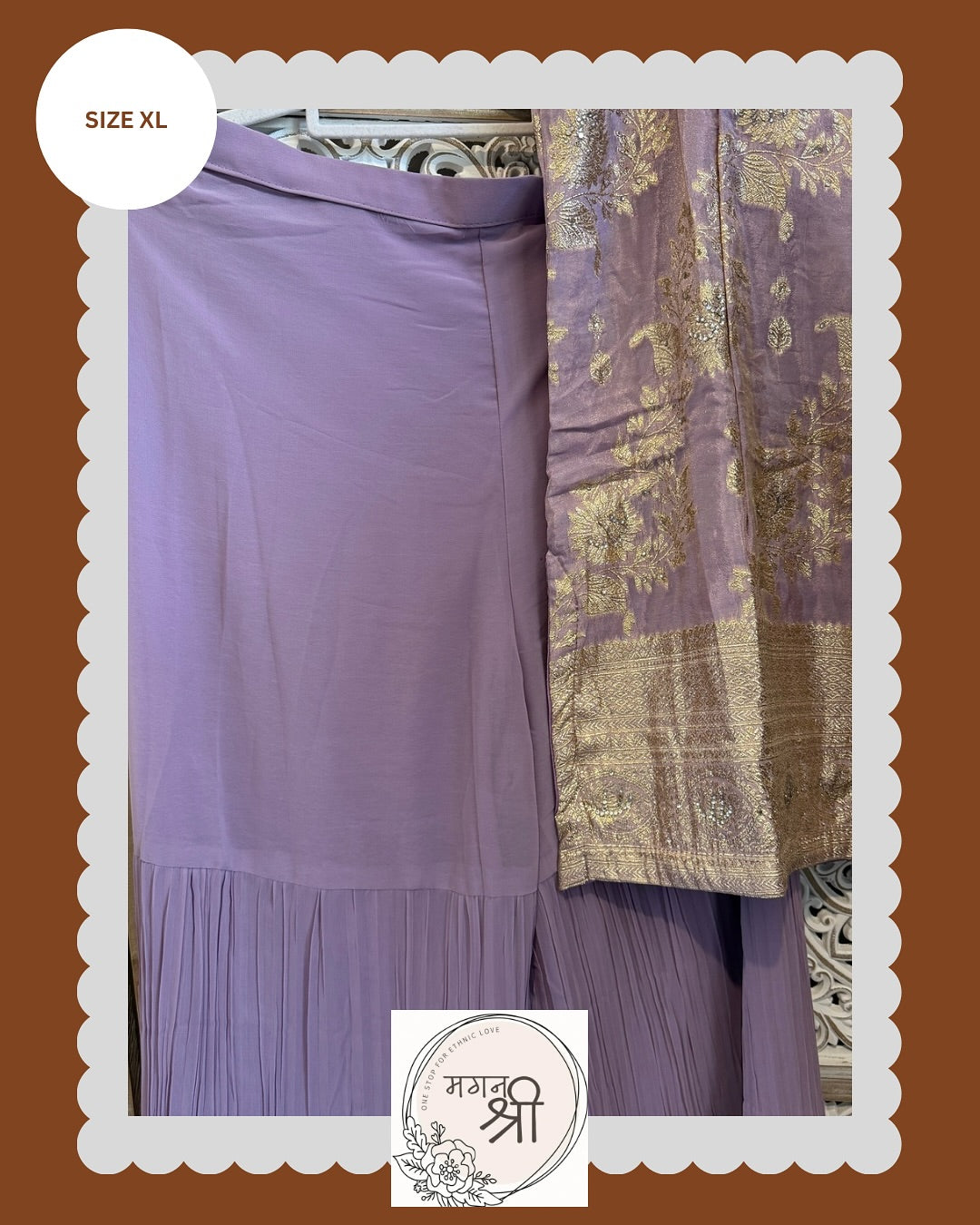 Lavanya — Lavender Banarasi Crop Top &amp; Sharara Set