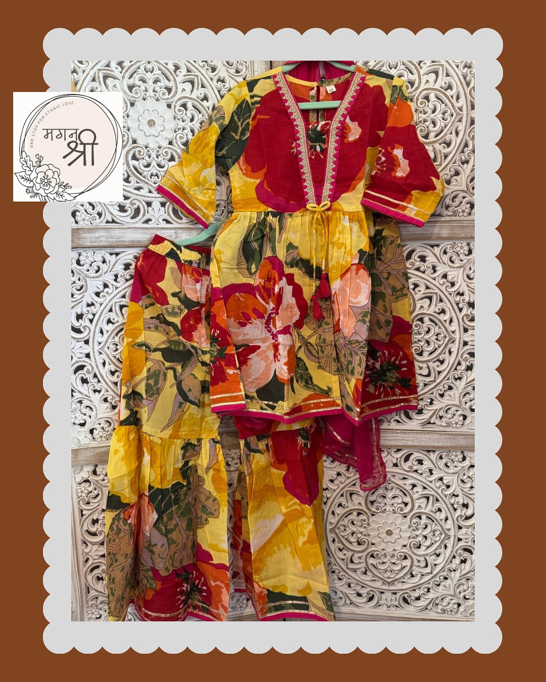 Laal Bahar — Toddler Floral Cotton Sharara Set