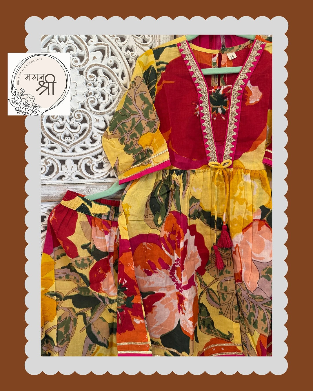 Laal Bahar — Toddler Floral Cotton Sharara Set