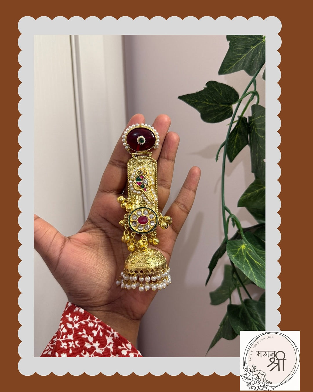 Surkh Noor — Ruby Heritage Statement Jhumkas