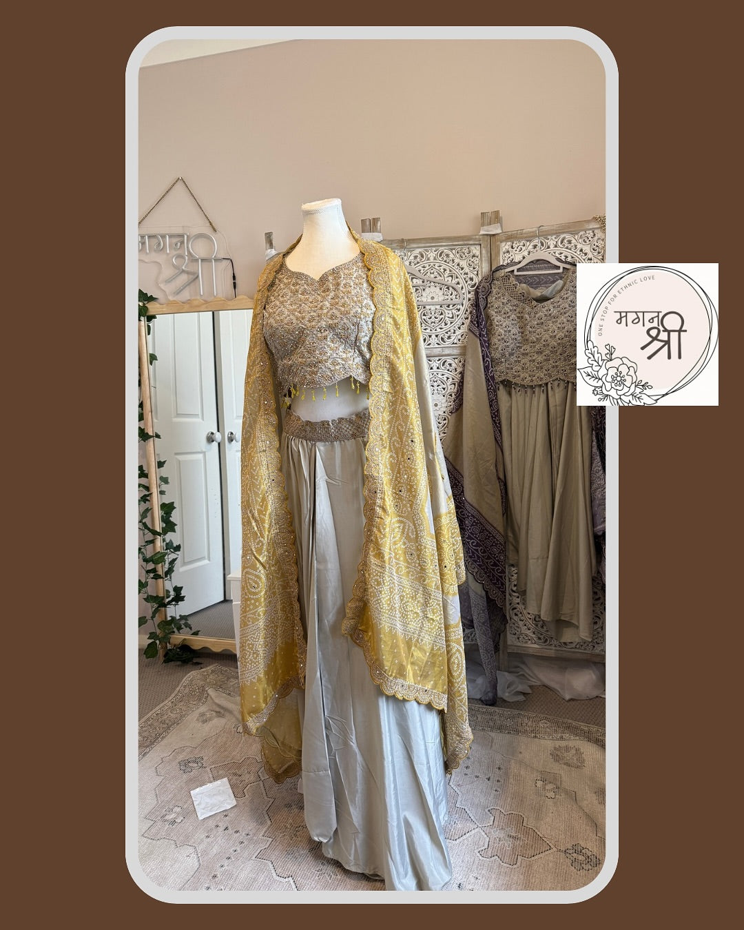 Aaradhya Cowl Skirt Bhandej Cape Set