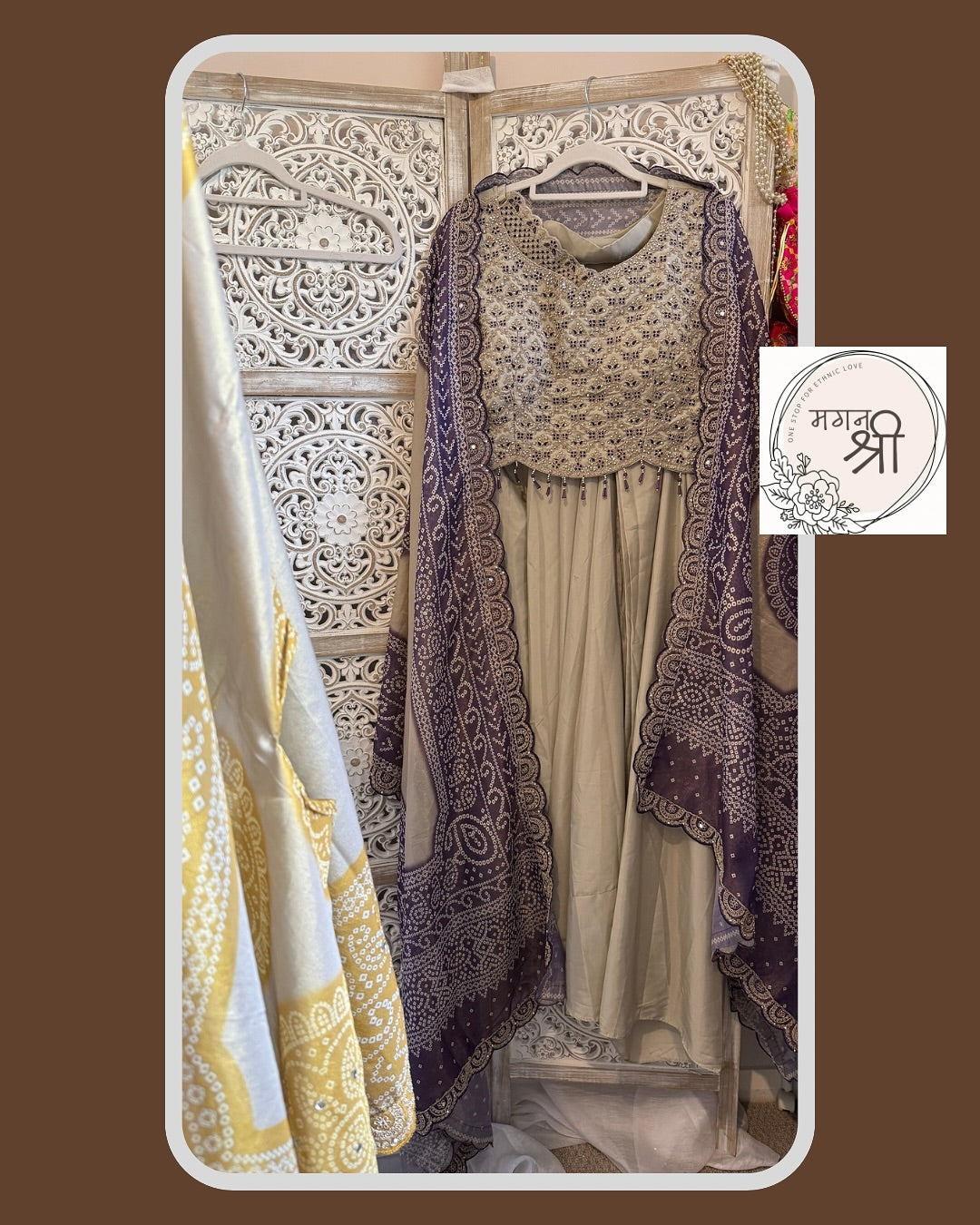 Aaradhya Cowl Skirt Bhandej Cape Set