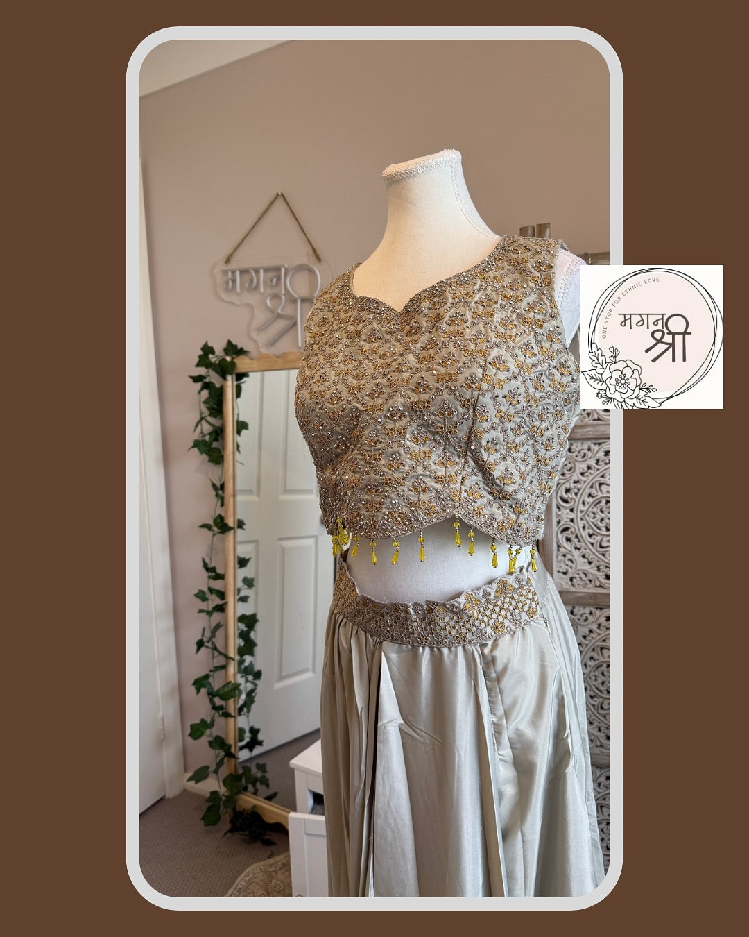 Aaradhya Cowl Skirt Bhandej Cape Set