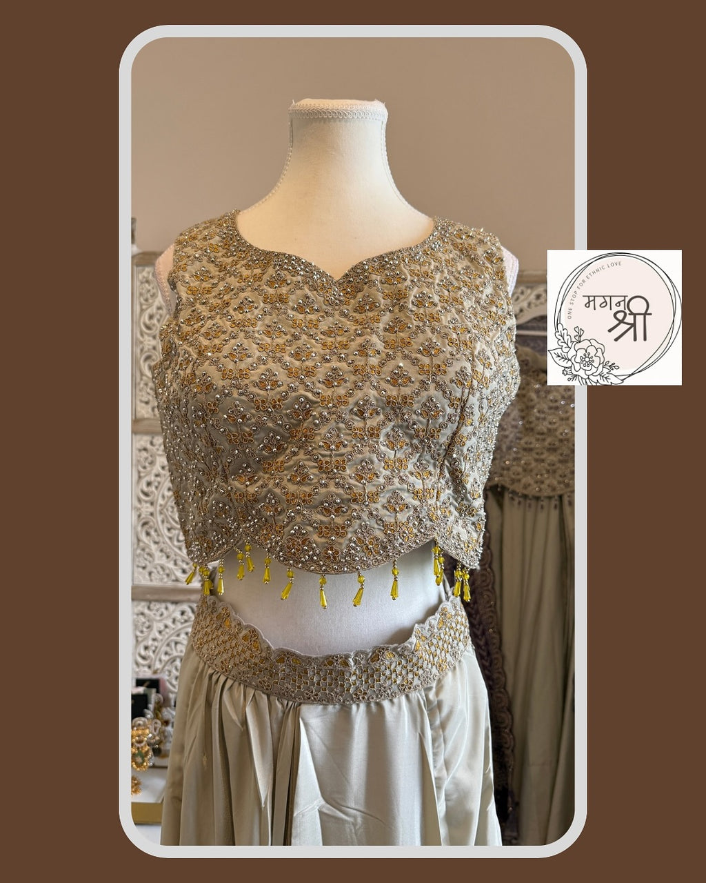 Aaradhya Cowl Skirt Bhandej Cape Set