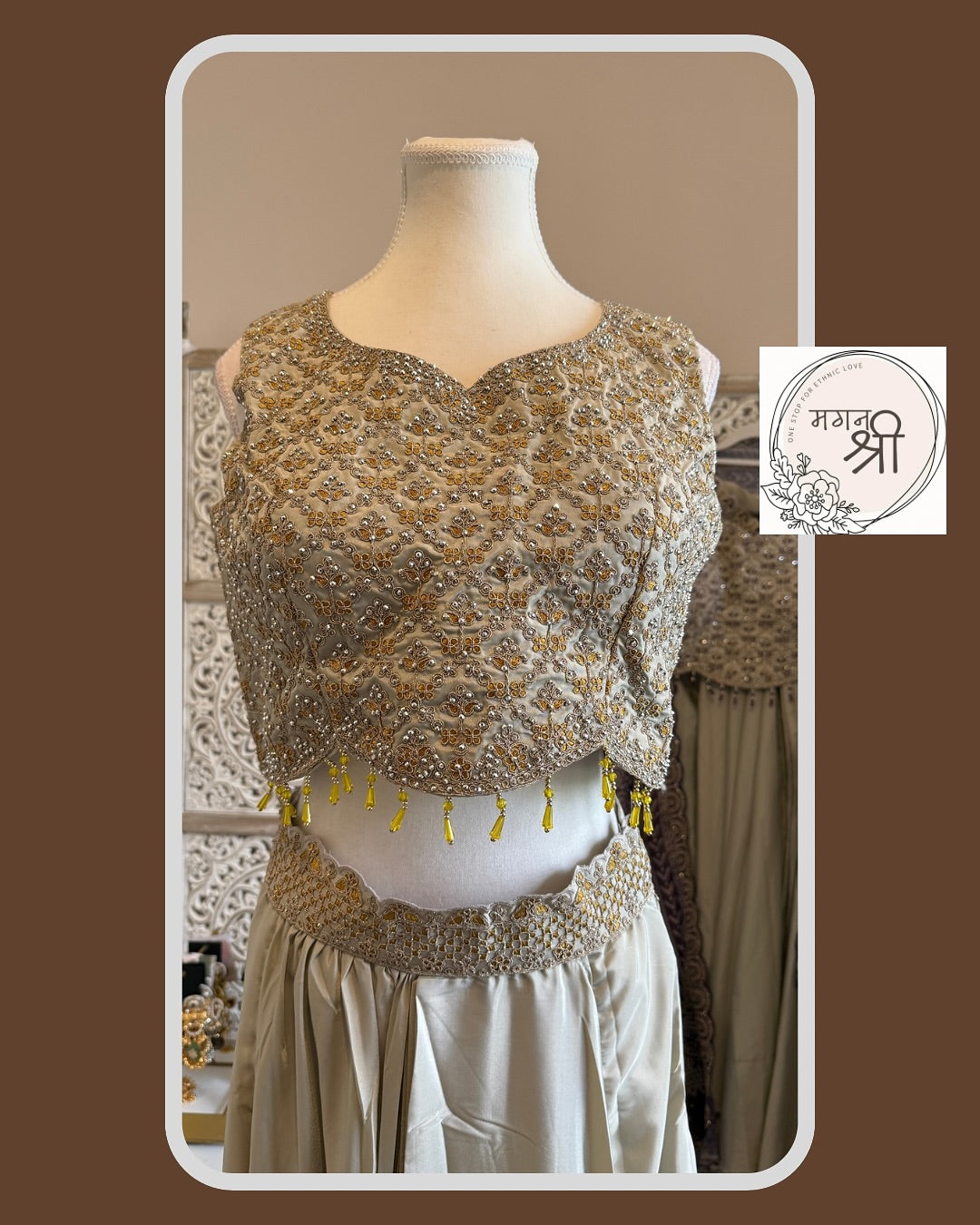 Aaradhya Cowl Skirt Bhandej Cape Set