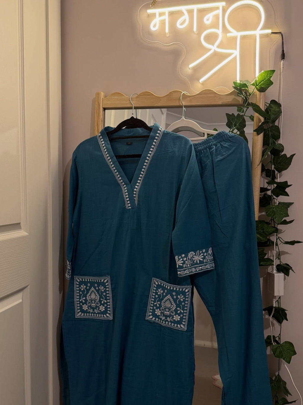 Azure Grace Embroidered Co-Ord Set