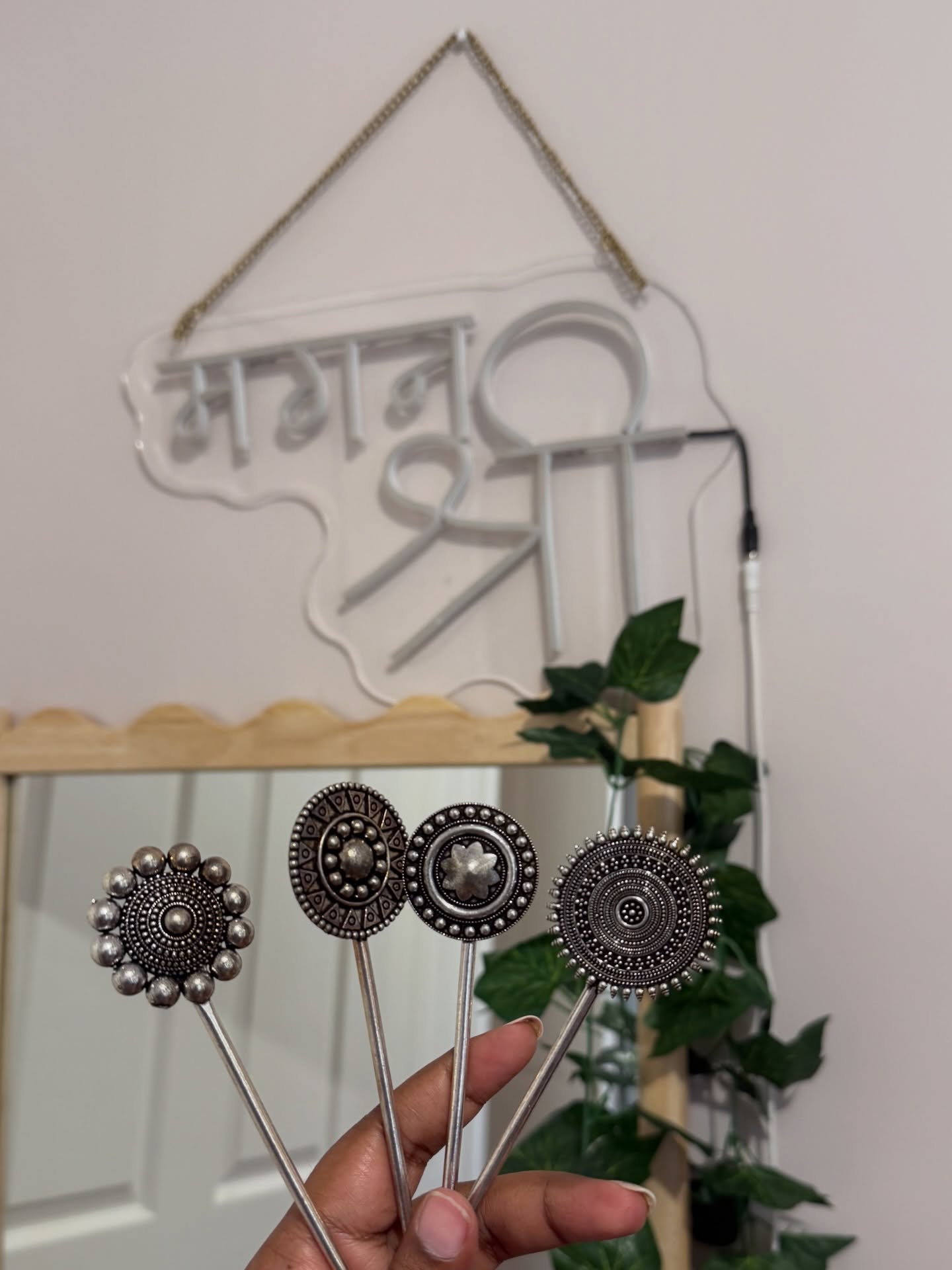 Traditional Oxidised Silver Juda Hair Pin