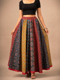 20 Kali Ajrakh Inspired Cotton Flared Skirt