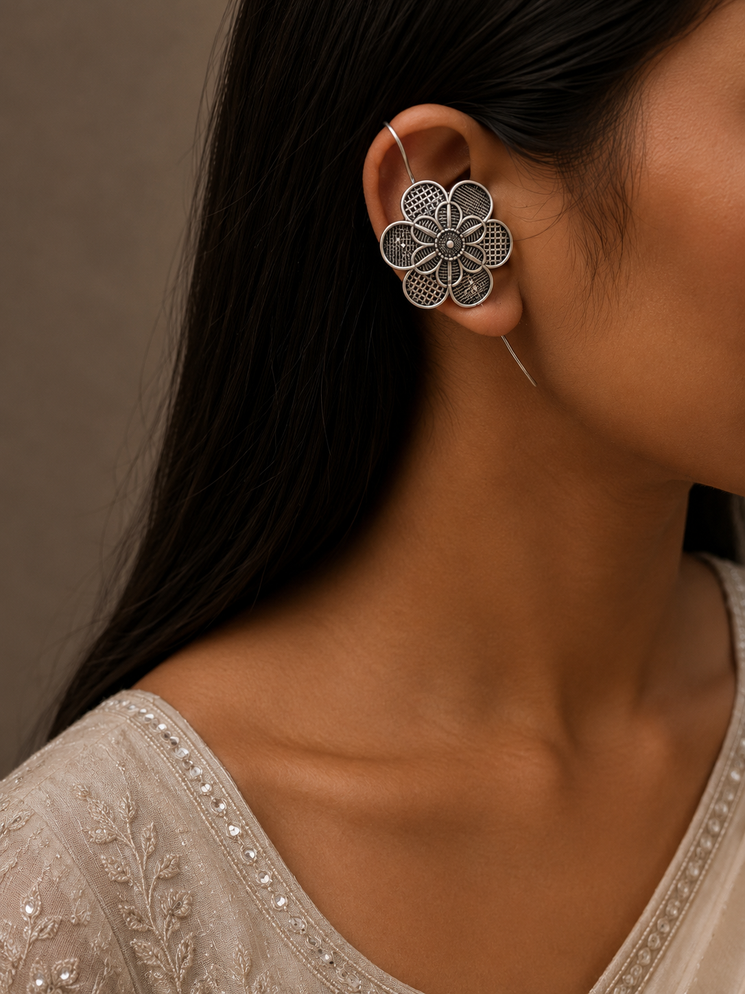 Floral Bugadi Ear Cuff