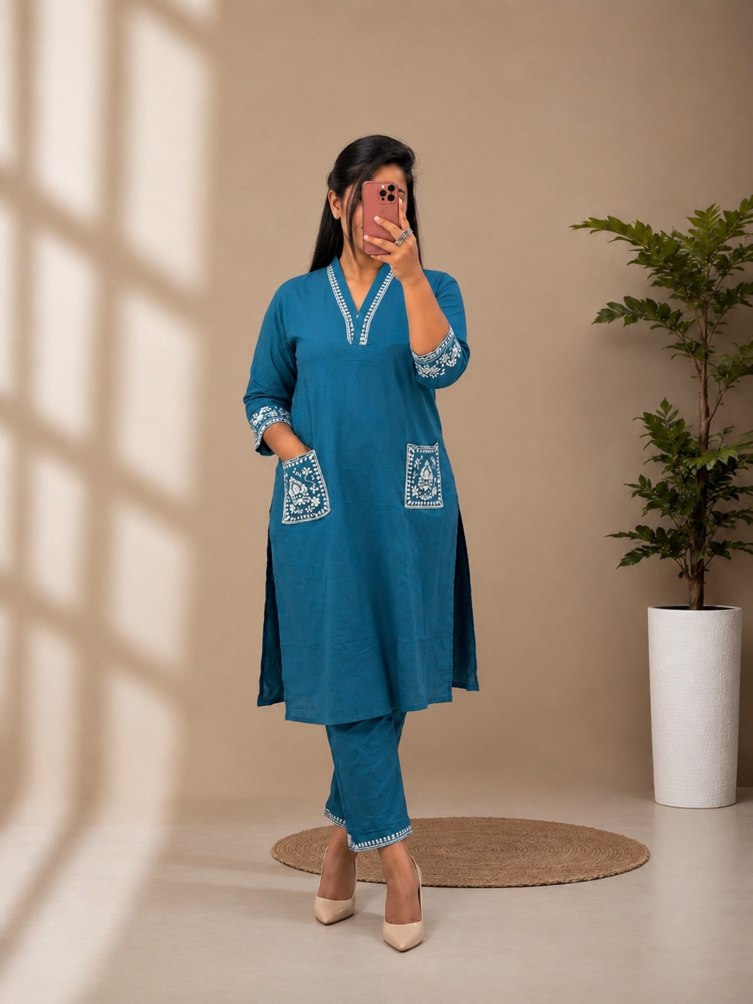 Azure Grace Embroidered Co-Ord Set