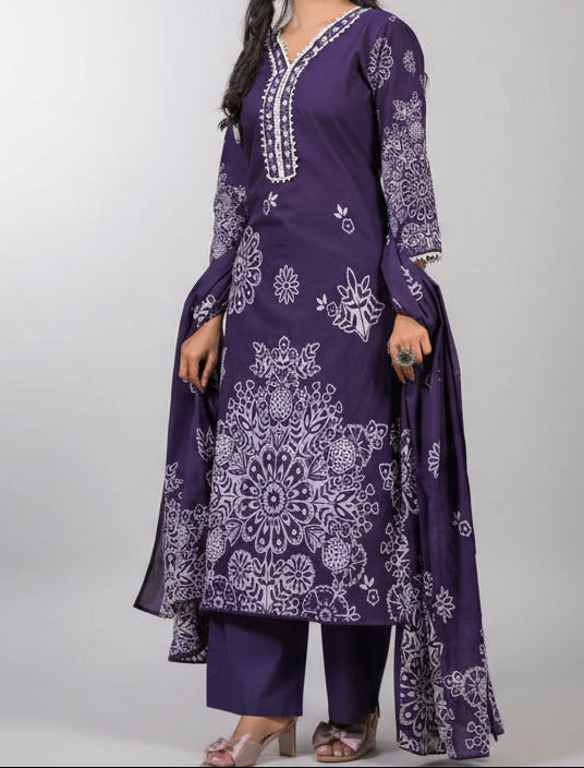 Neel  Bahar — Deep Indigo Block Print Cotton Kurta Set