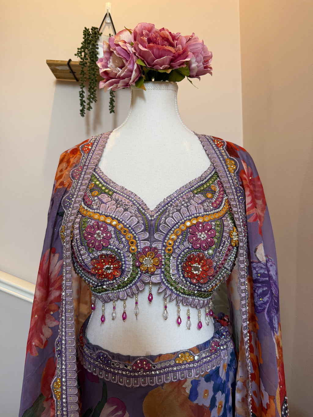 Lavanya Bloom — Floral Georgette Cape Lehenga Set