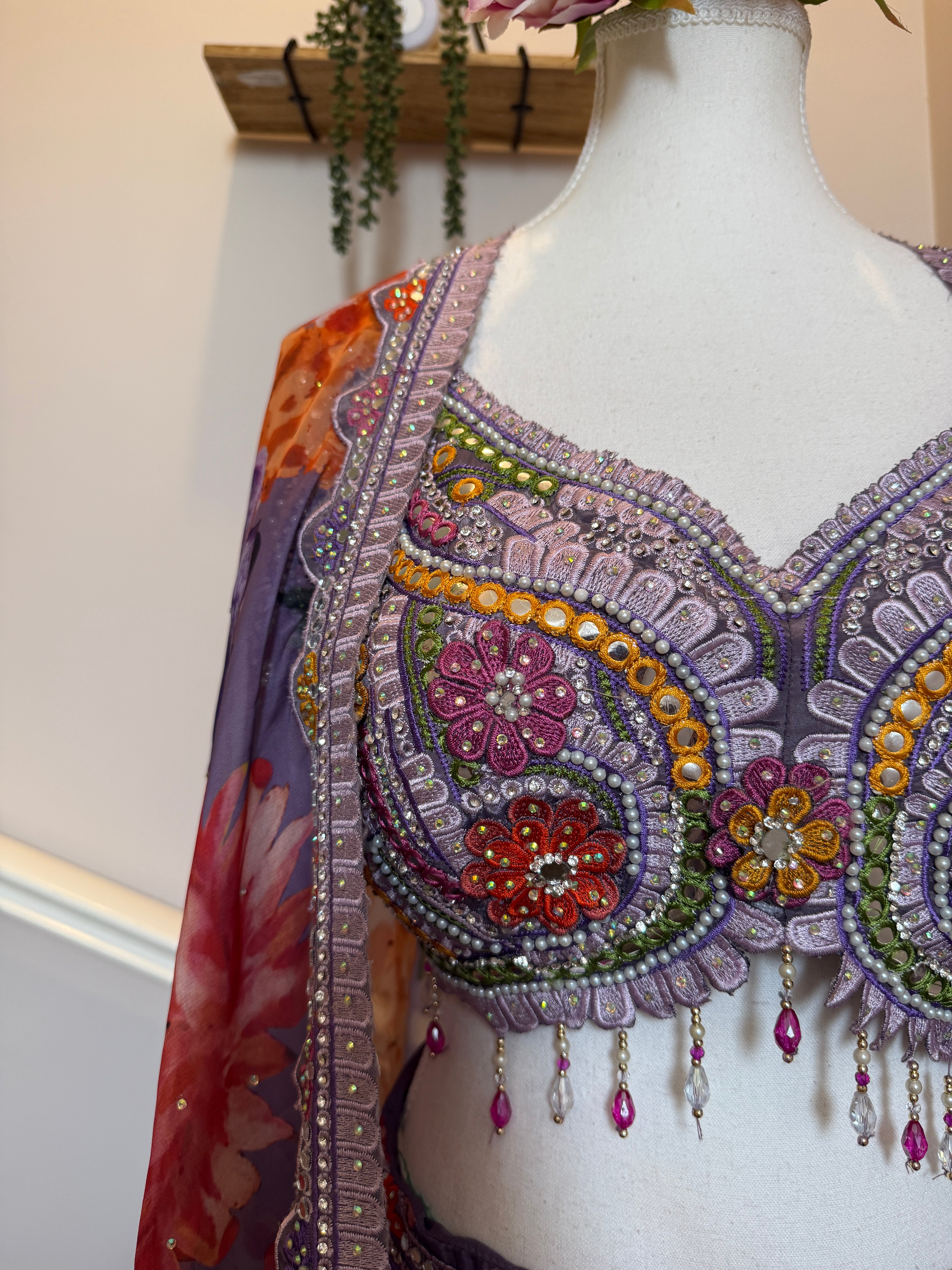 Lavanya Bloom — Floral Georgette Cape Lehenga Set