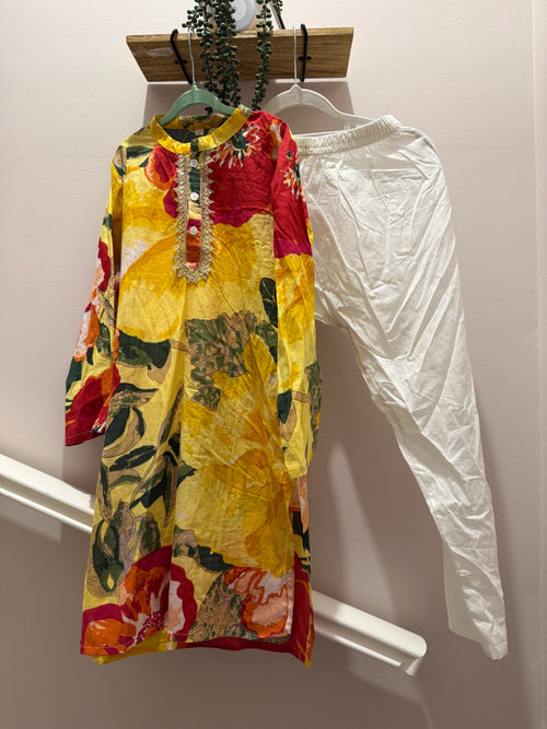 Basanti Champ — Boys Cotton Kurta Pyjama Set