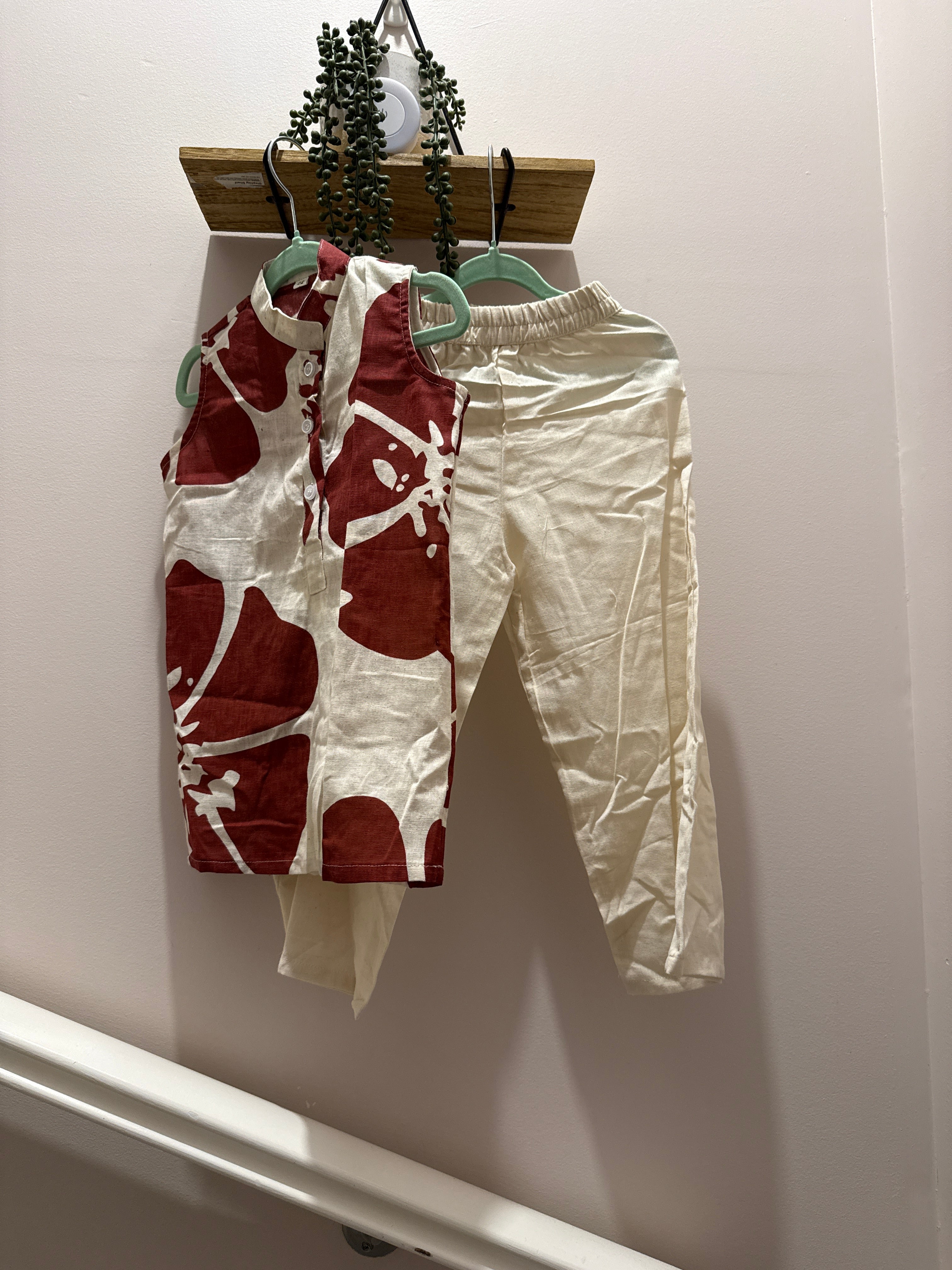 Laal Bahar — Girls Khadi Cotton Co-Ord Set