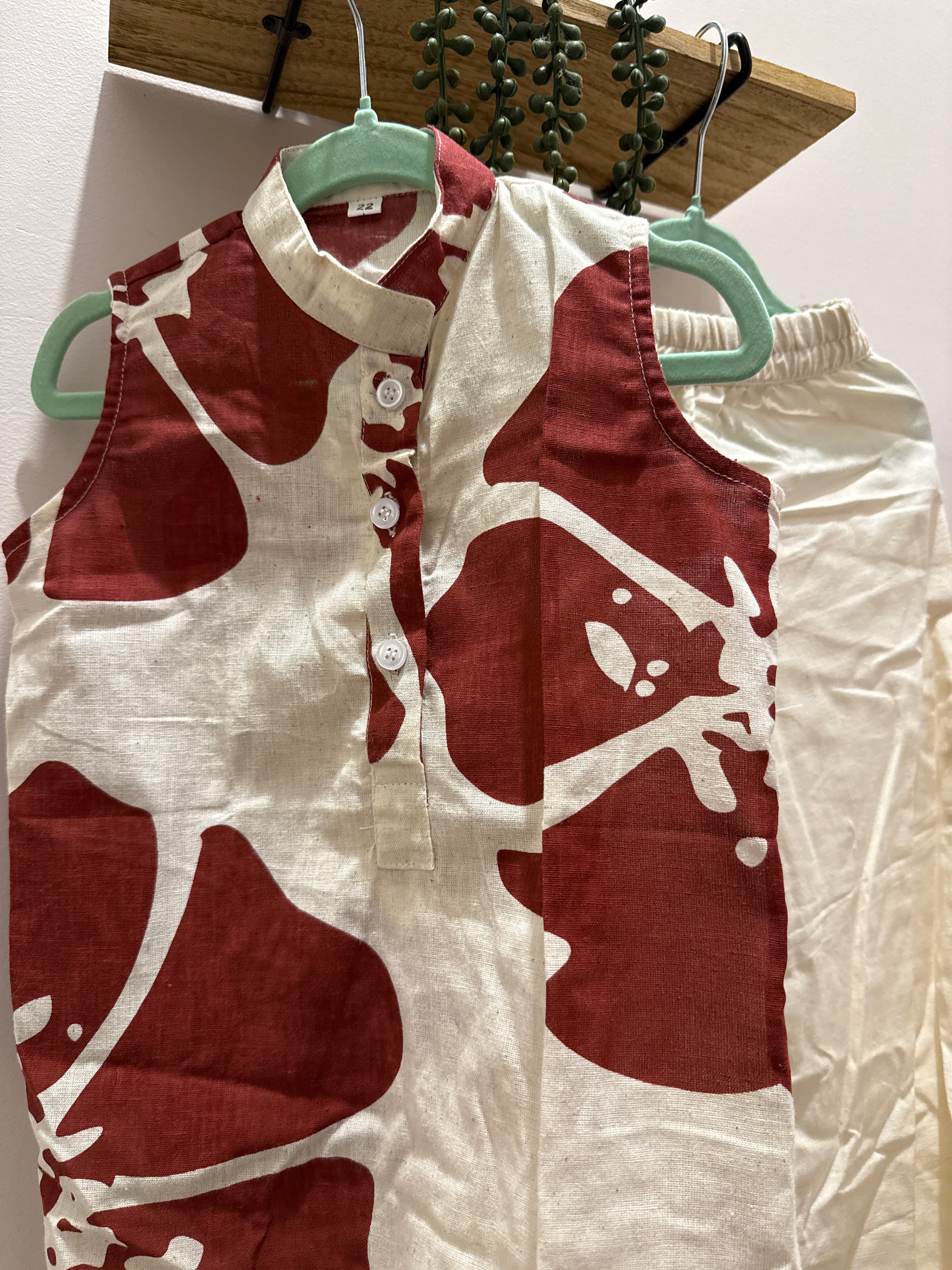 Laal Bahar — Girls Khadi Cotton Co-Ord Set