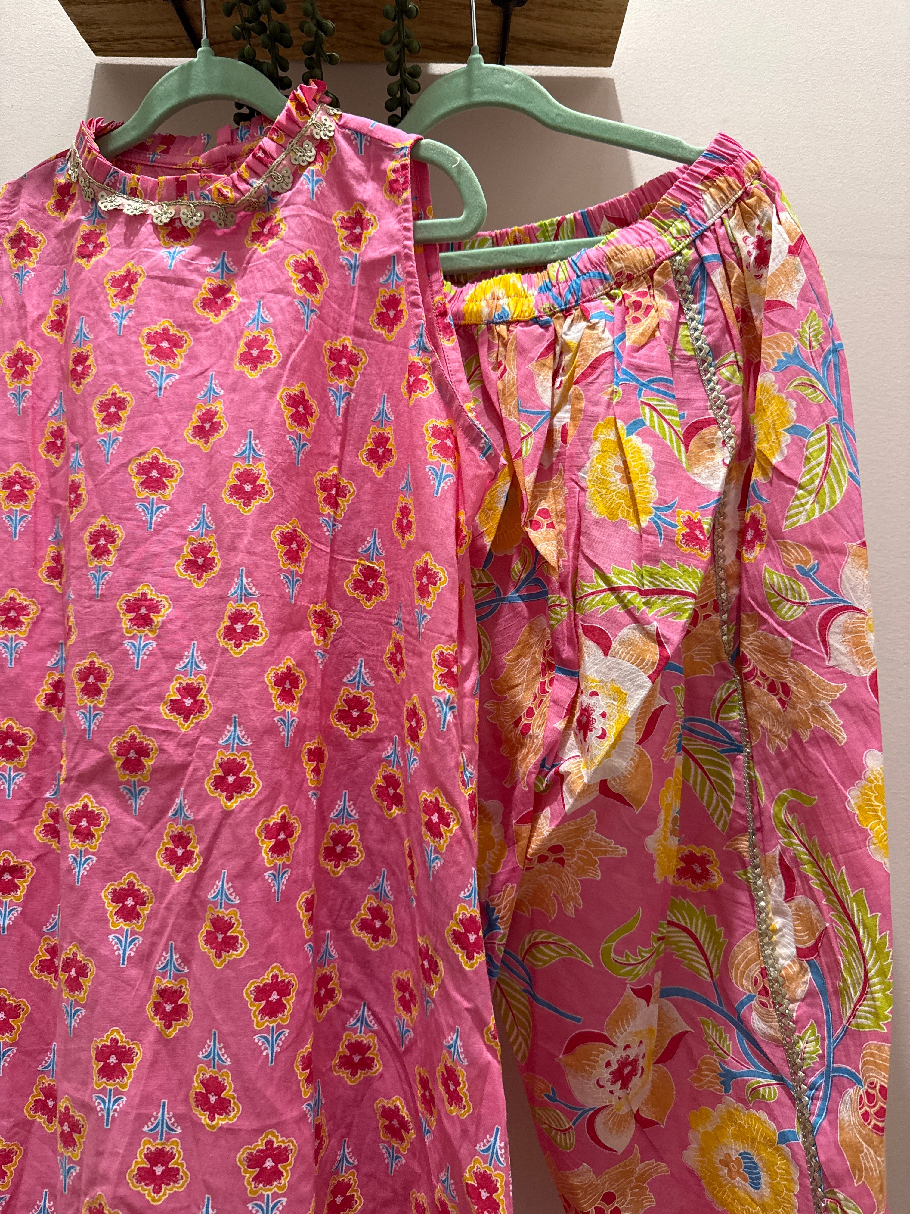 Phool Pari — Girls Cotton A-Line Kurta Tulip Pants Set