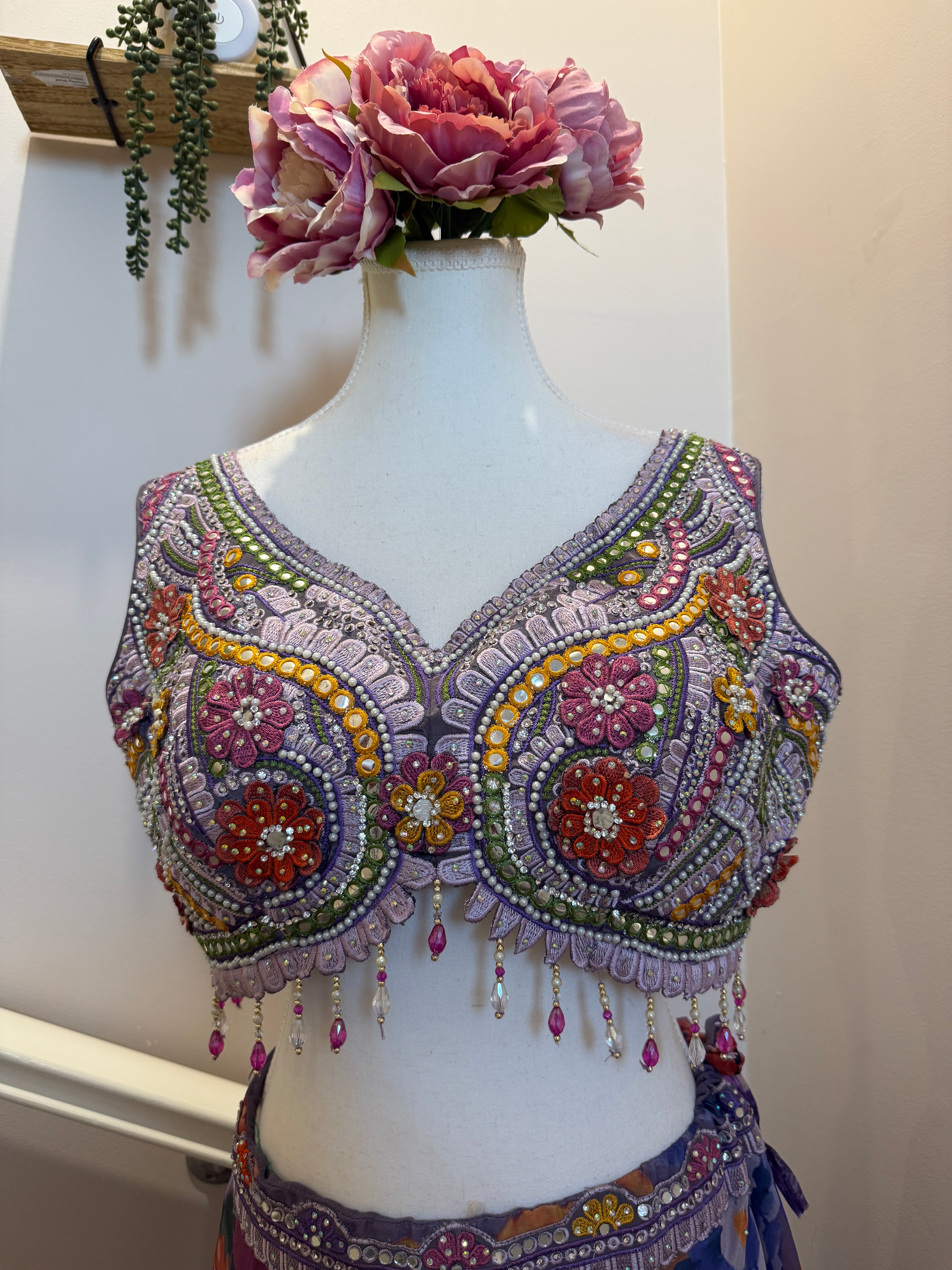 Lavanya Bloom — Floral Georgette Cape Lehenga Set