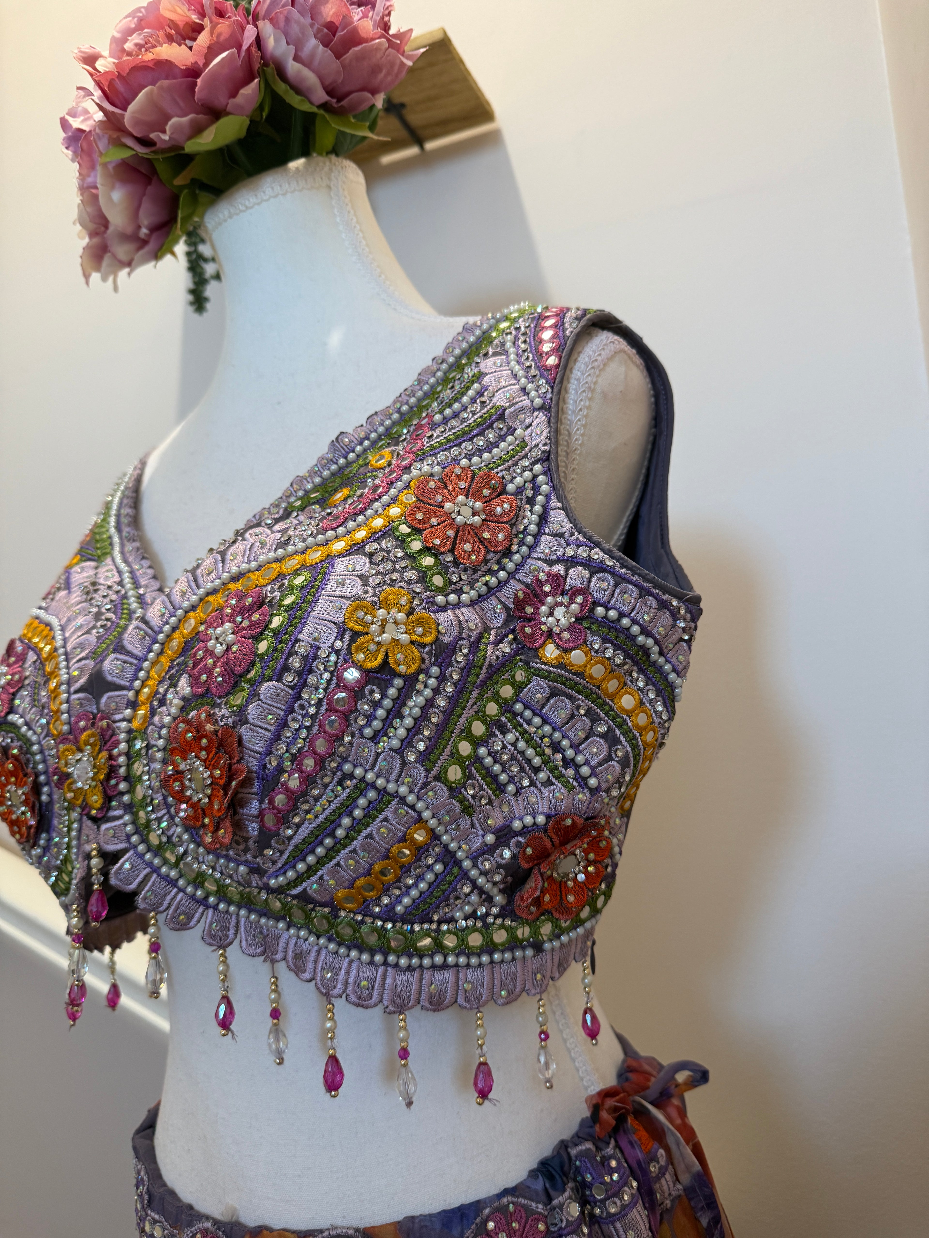 Lavanya Bloom — Floral Georgette Cape Lehenga Set