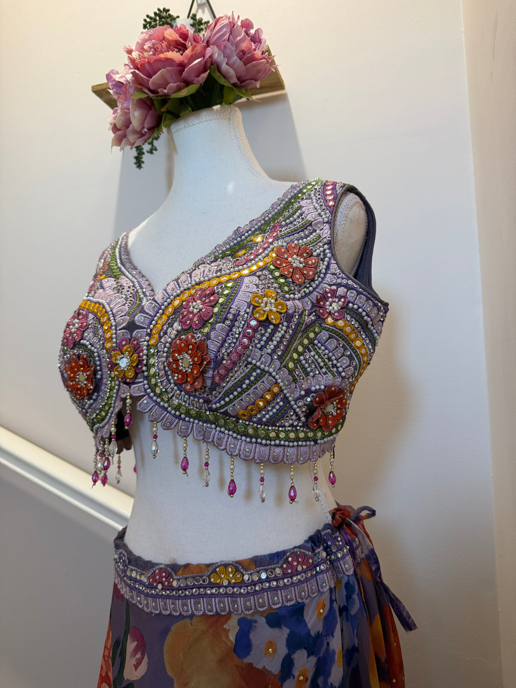 Lavanya Bloom — Floral Georgette Cape Lehenga Set