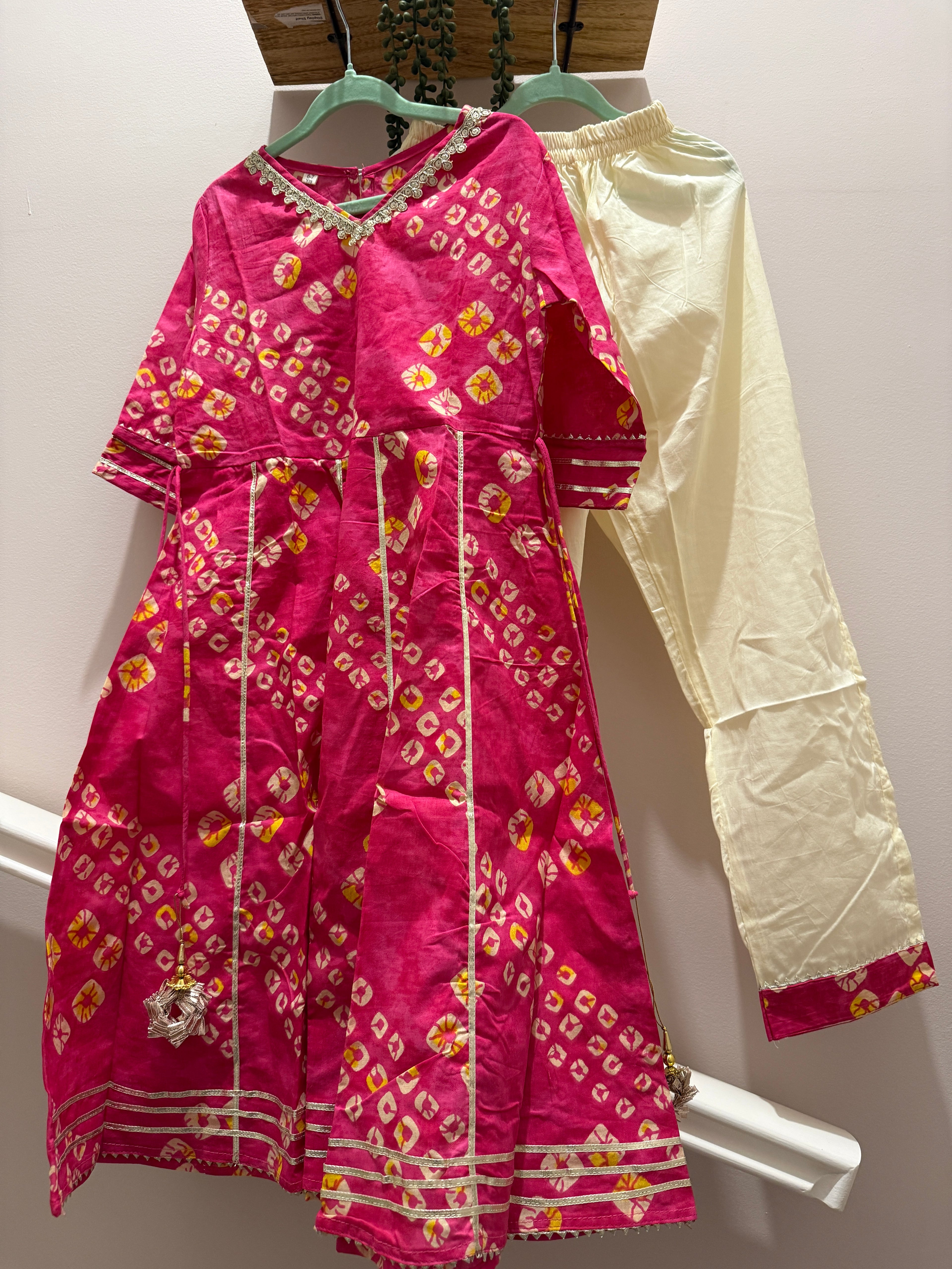 Rani Bandhani — Girls Cotton Anarkali Co-Ord Set