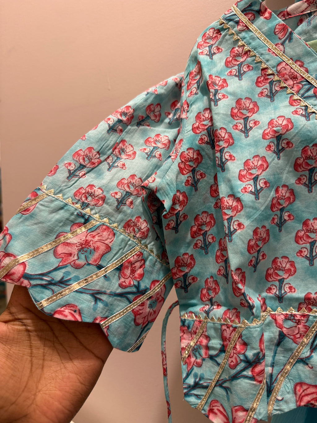 Neel Gulabi — Girls Cotton Lehenga Set