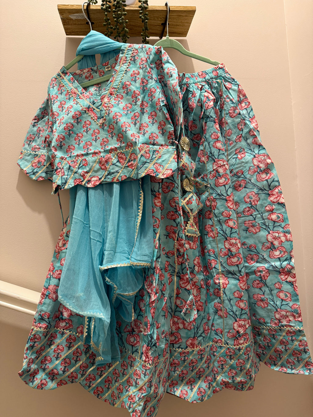 Neel Gulabi — Girls Cotton Lehenga Set