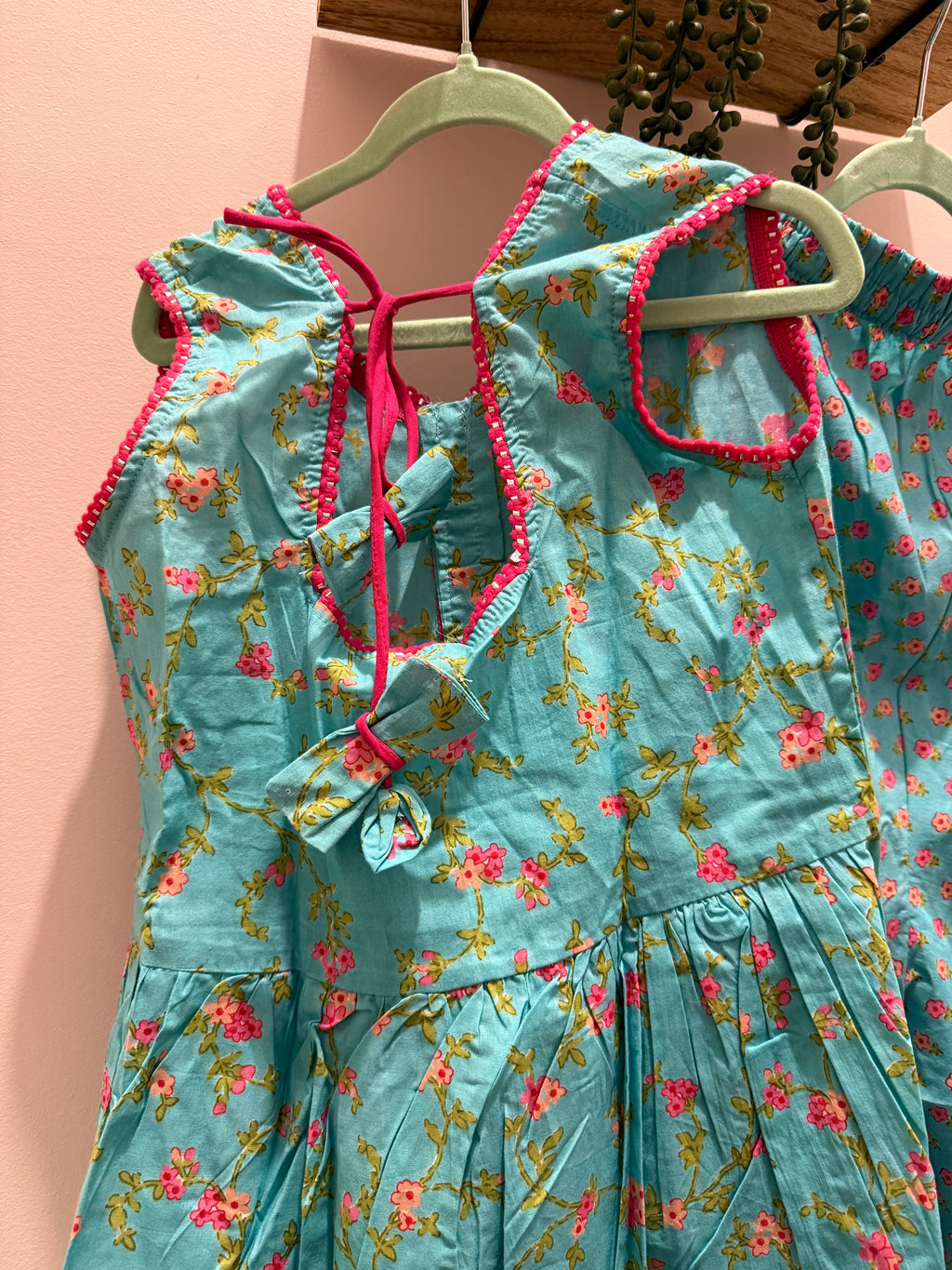 Neel Pari — Girls Cotton Anarkali Tulip Pants Suit Set