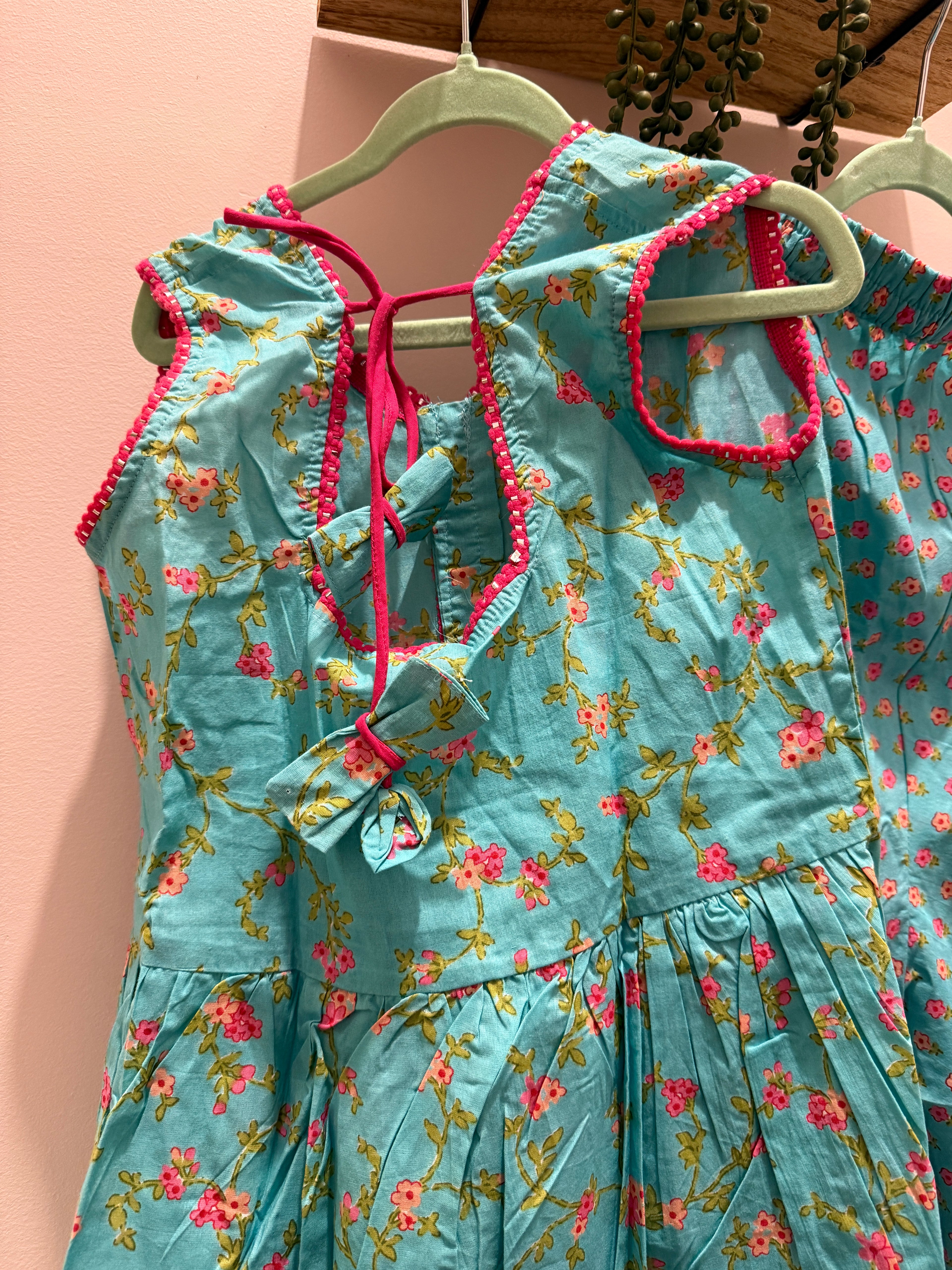 Neel Pari — Girls Cotton Anarkali Tulip Pants Suit Set