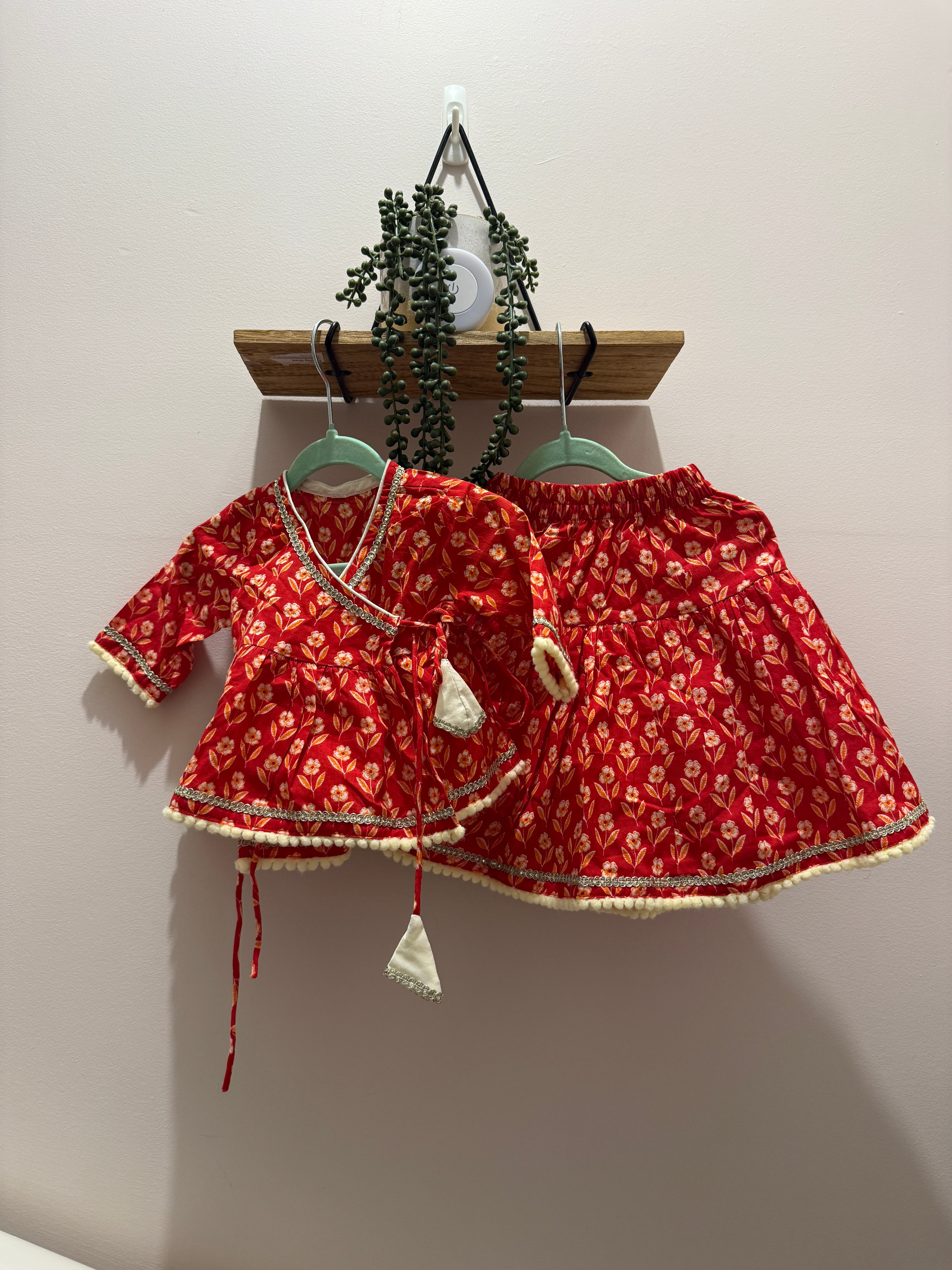 Gulaal Pari — Infant Girls Cotton Angrakha Skirt Set