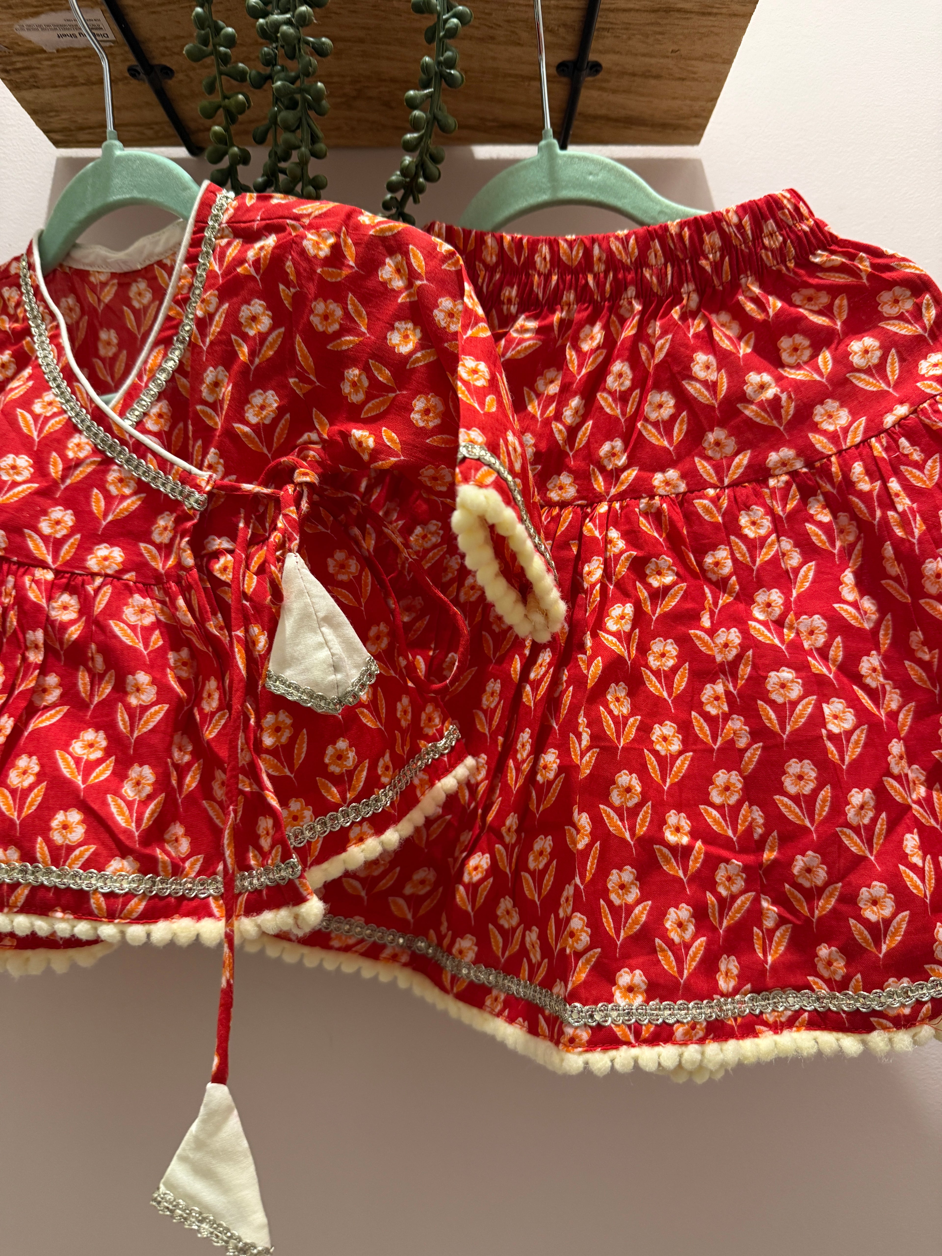 Gulaal Pari — Infant Girls Cotton Angrakha Skirt Set