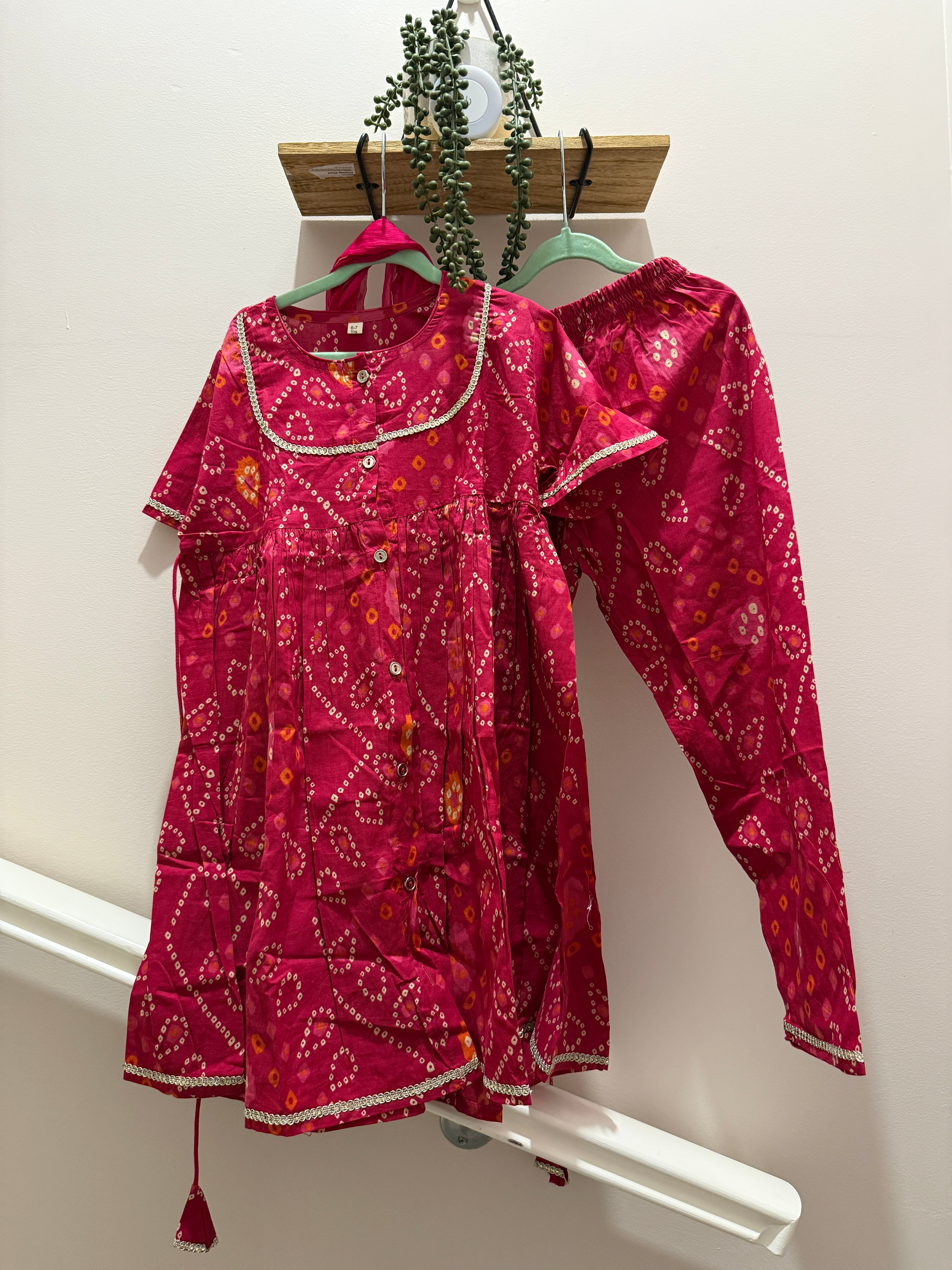 Sindoori Bandhani — Girls Cotton Suit
