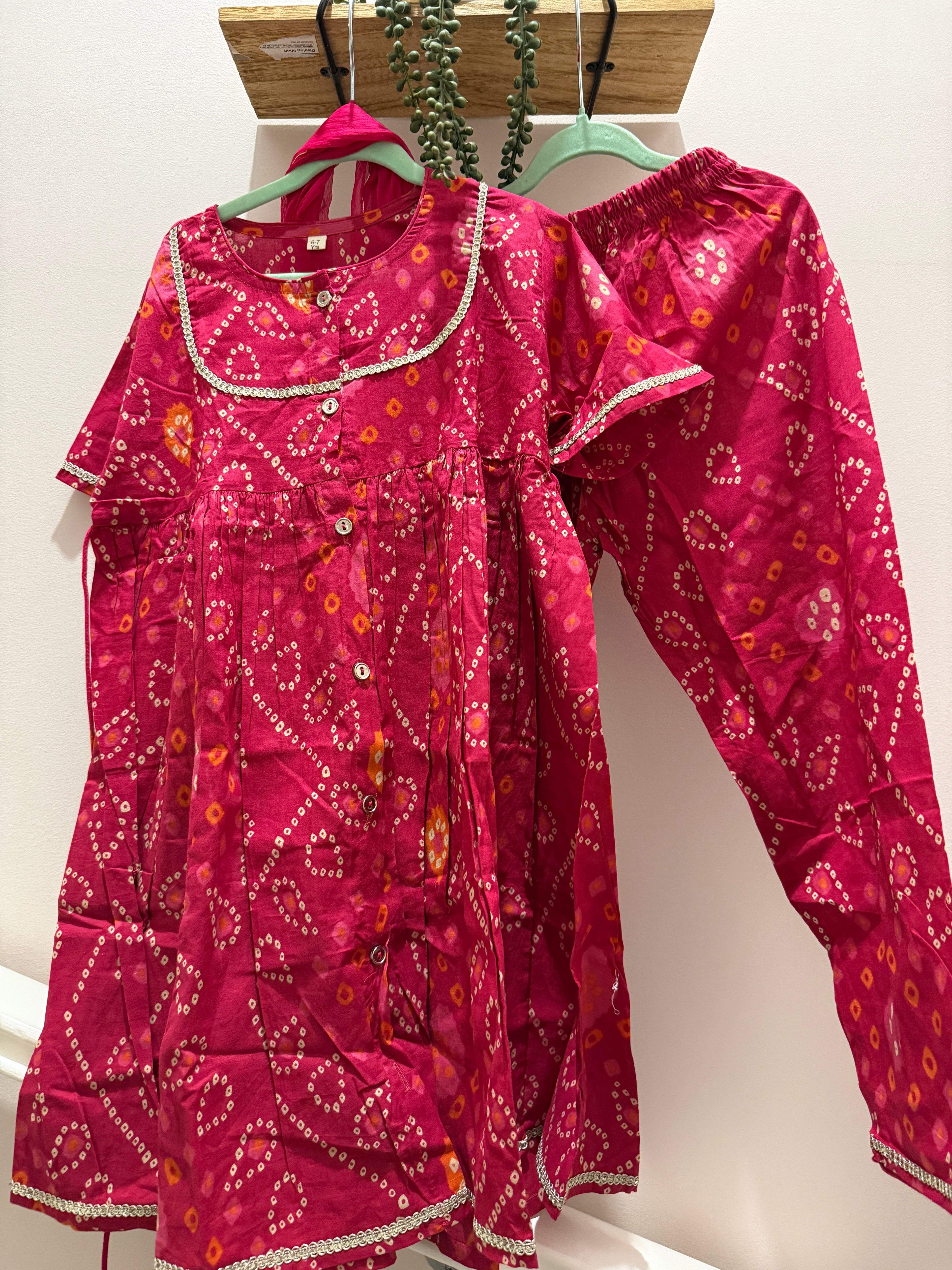Sindoori Bandhani — Girls Cotton Suit
