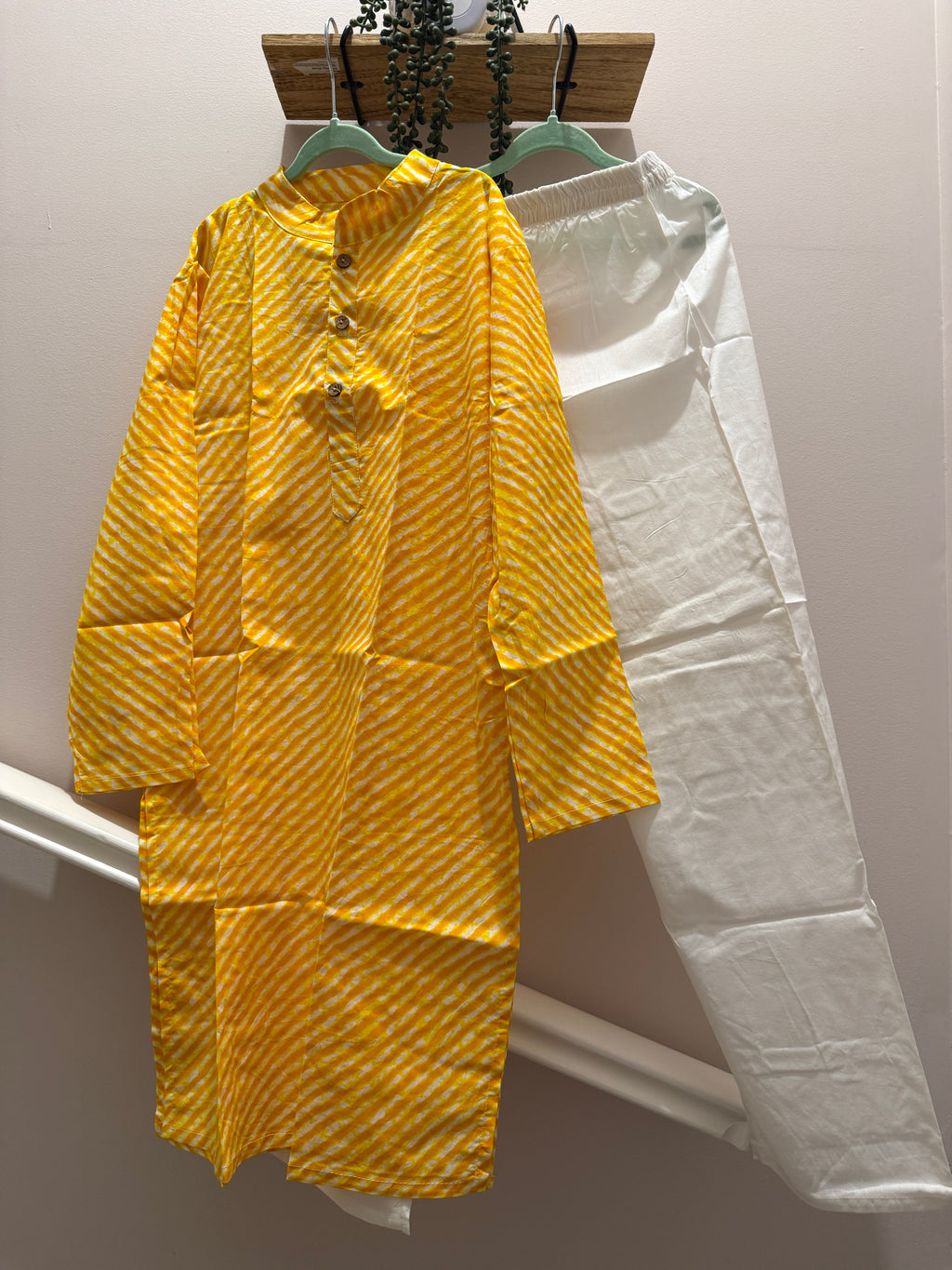 Haldi Leheriya — Boys Cotton Kurta Pyjama Set