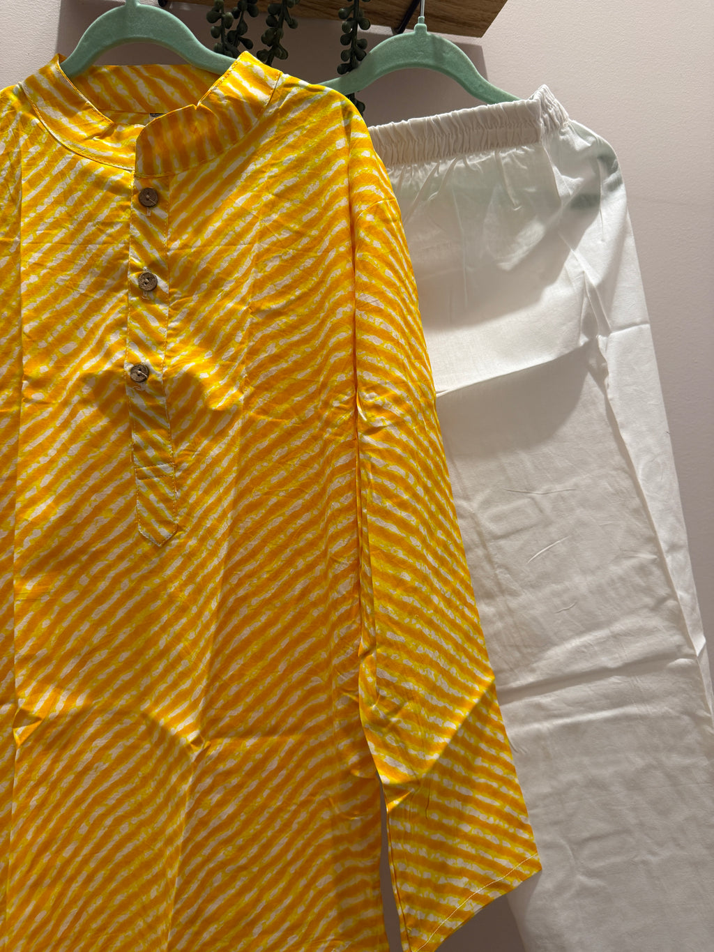 Haldi Leheriya — Boys Cotton Kurta Pyjama Set