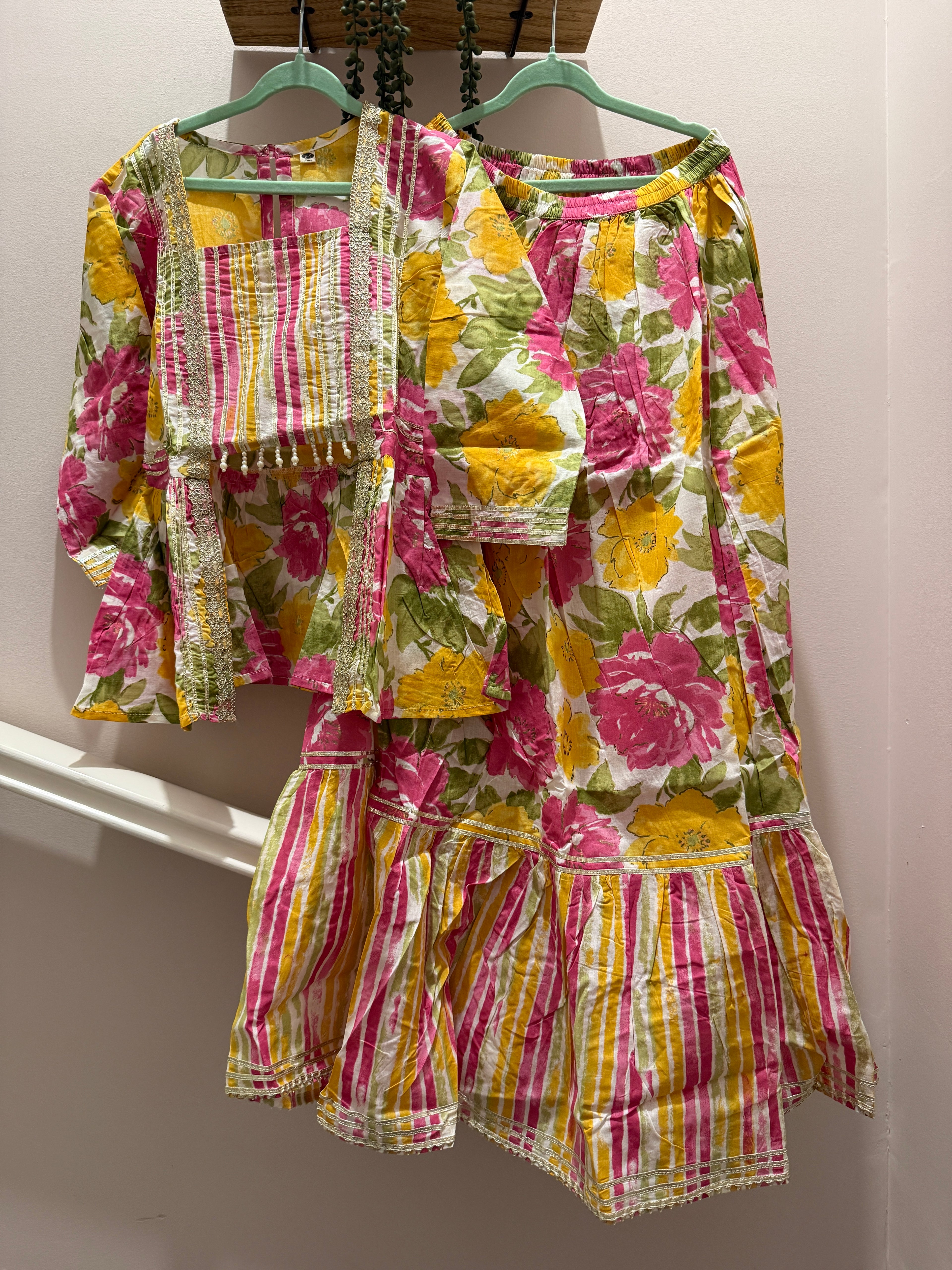 Rang Bahar — Girls Cotton Jacket cut Top Skirt Set