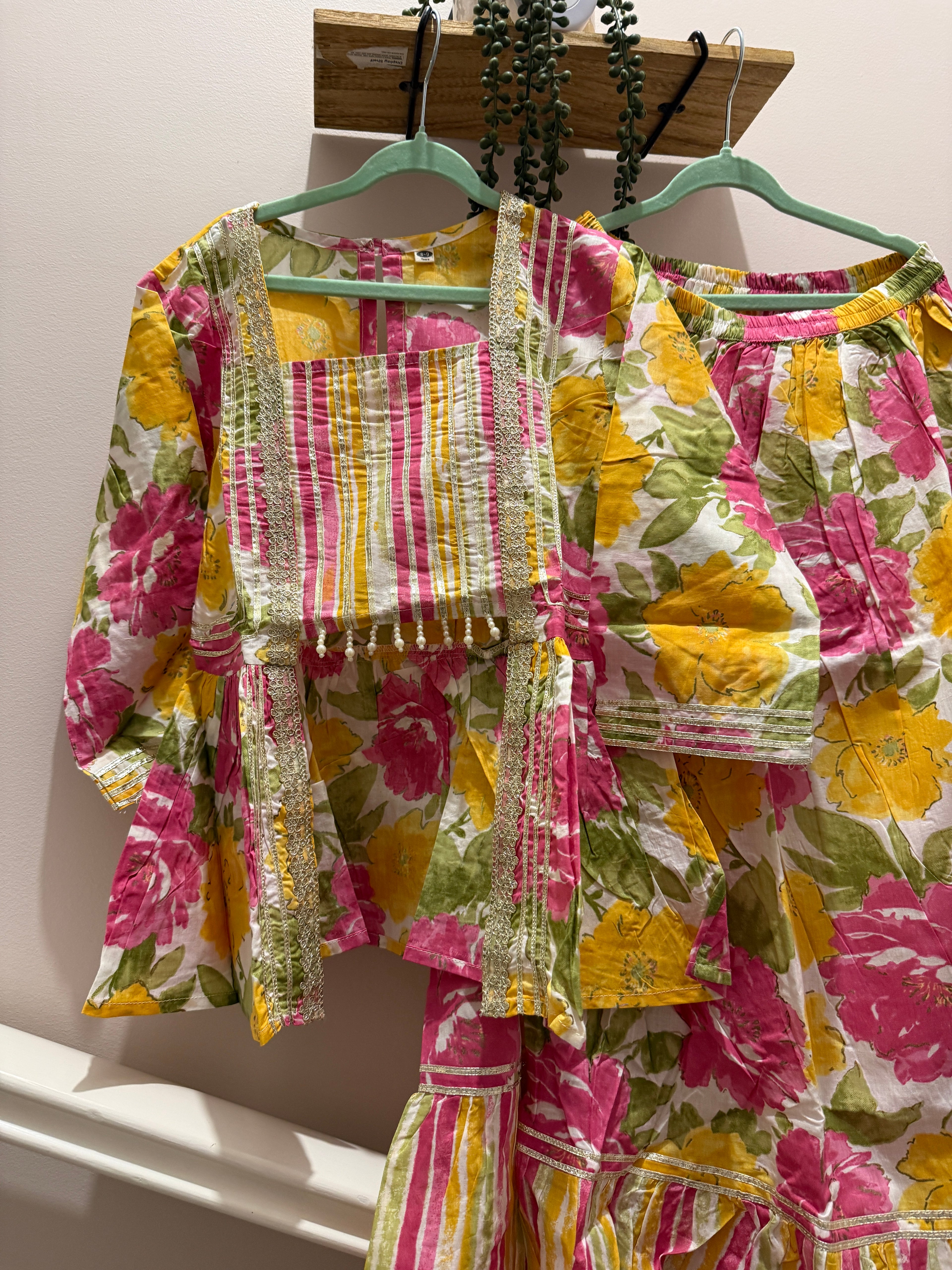 Rang Bahar — Girls Cotton Jacket cut Top Skirt Set